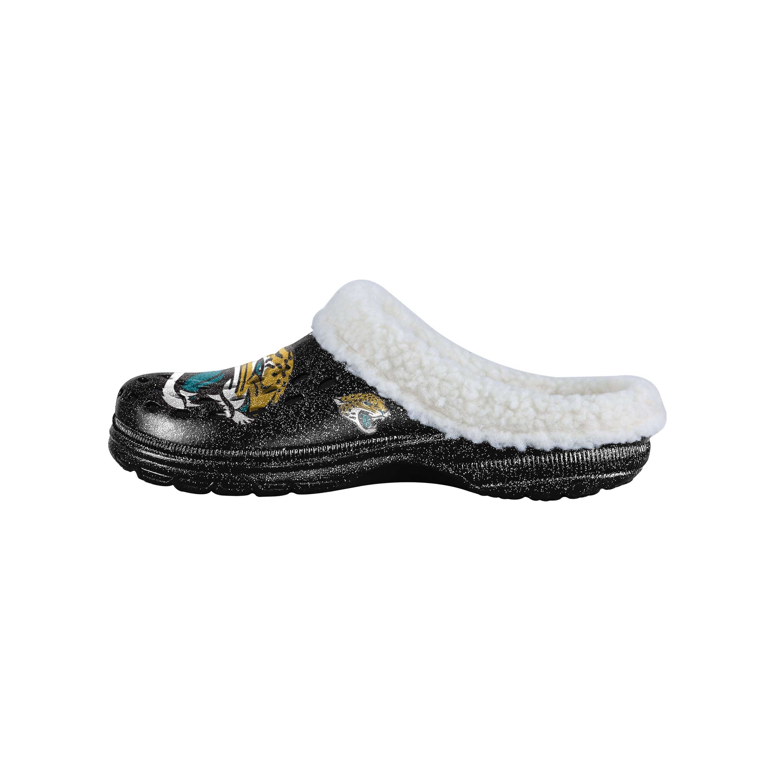 Jacksonville Jaguars NFL Womens Sherpa Lined Glitter Clog - Image 2