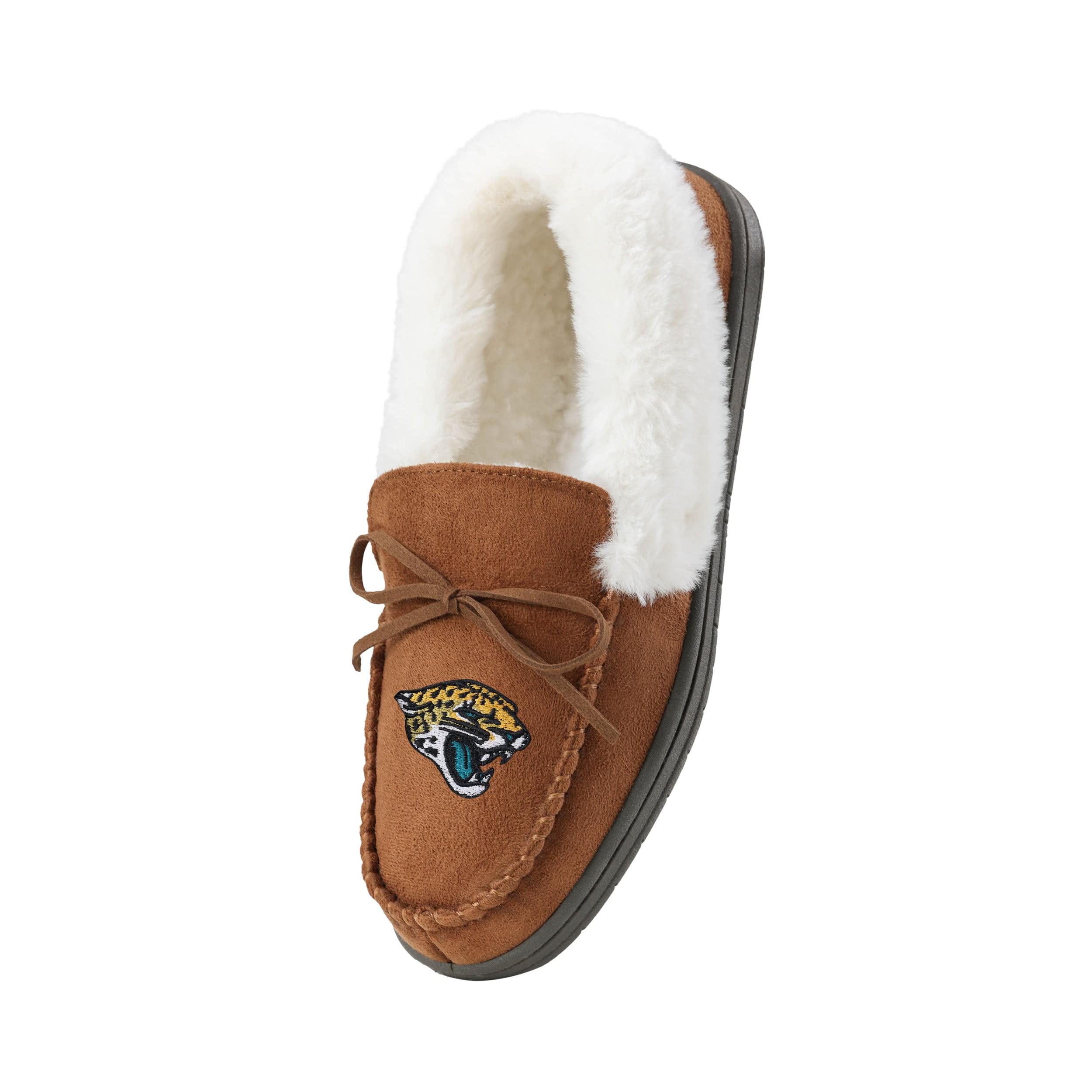 Jacksonville Jaguars NFL Womens Tan Moccasin Slippers - Image 3