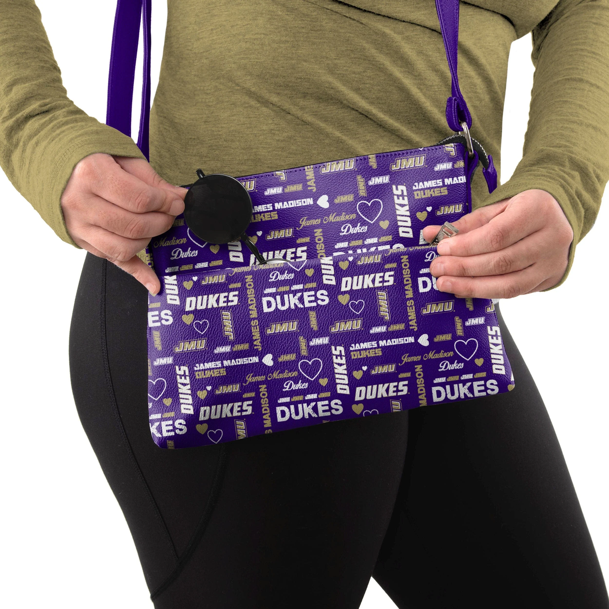 James Madison Dukes NCAA Logo Love Crossbody Purse - Image 3