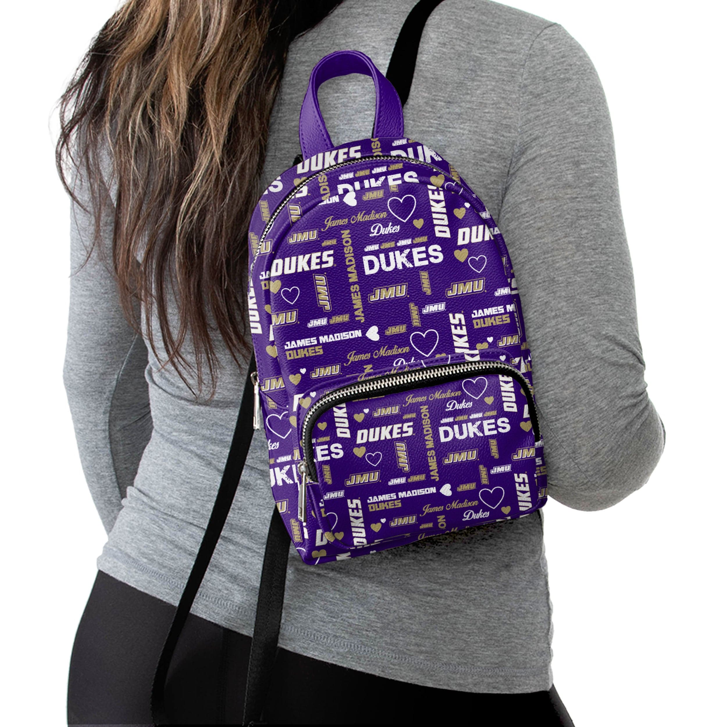 James Madison Dukes NCAA Logo Love Mini Backpack - Image 2