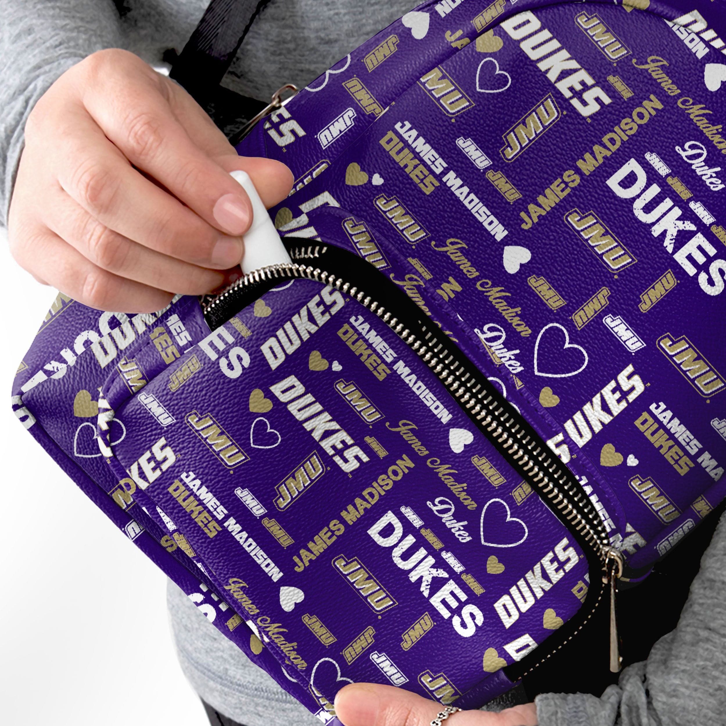 James Madison Dukes NCAA Logo Love Mini Backpack - Image 3