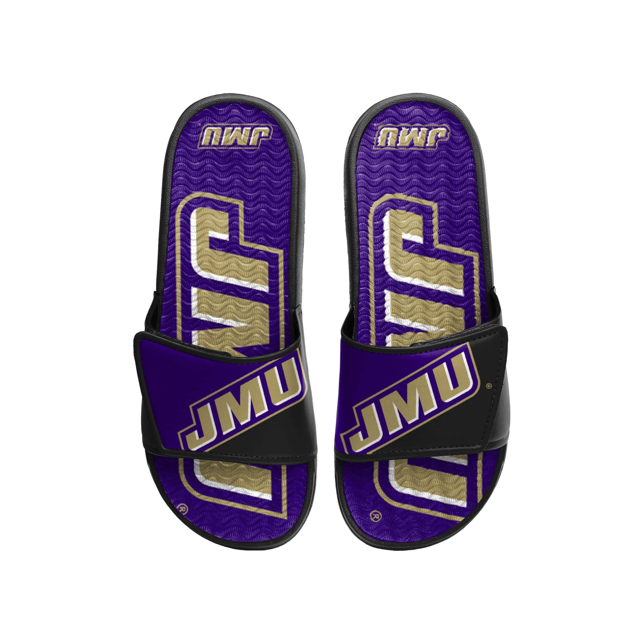 James Madison Dukes NCAA Mens Colorblock Big Logo Gel Slides - Image 2