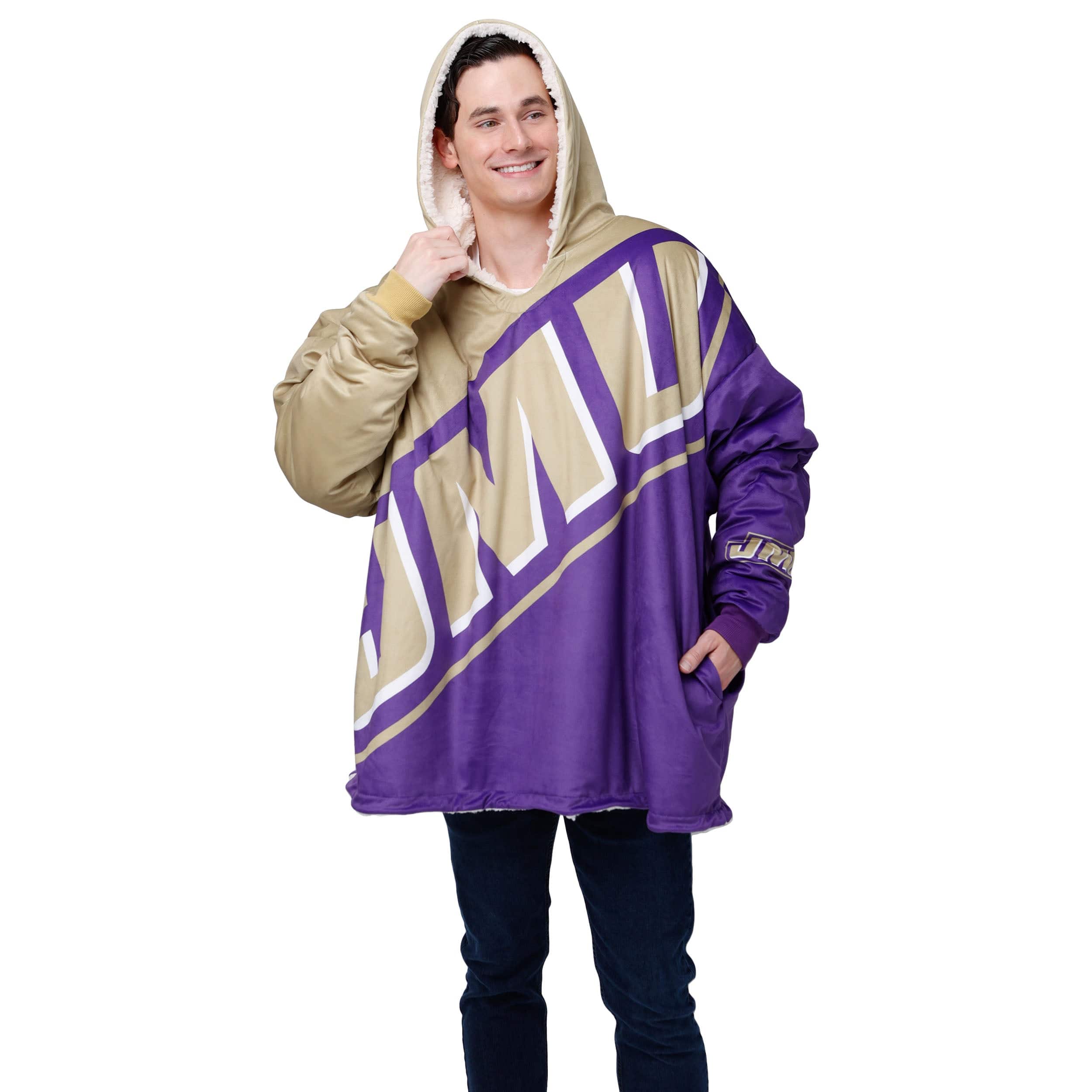 James Madison Dukes NCAA Reversible Colorblock Hoodeez - Image 3