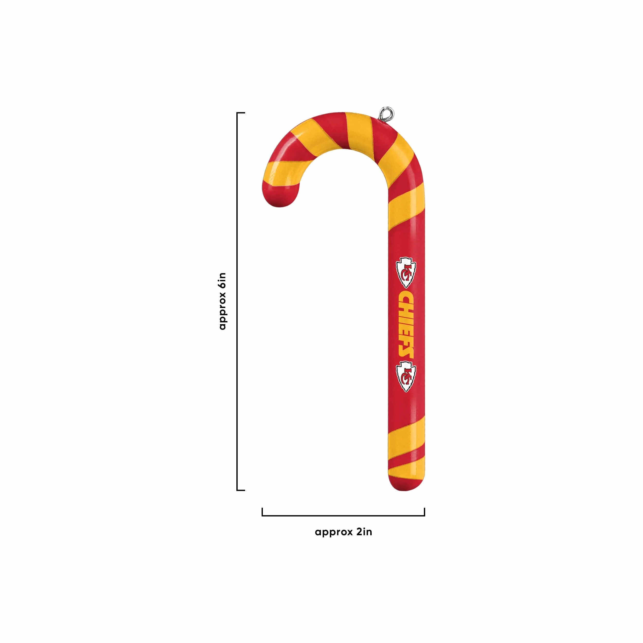 Kansas City Chiefs NFL 12 Pack Candy Cane Ornament Set - Image 2