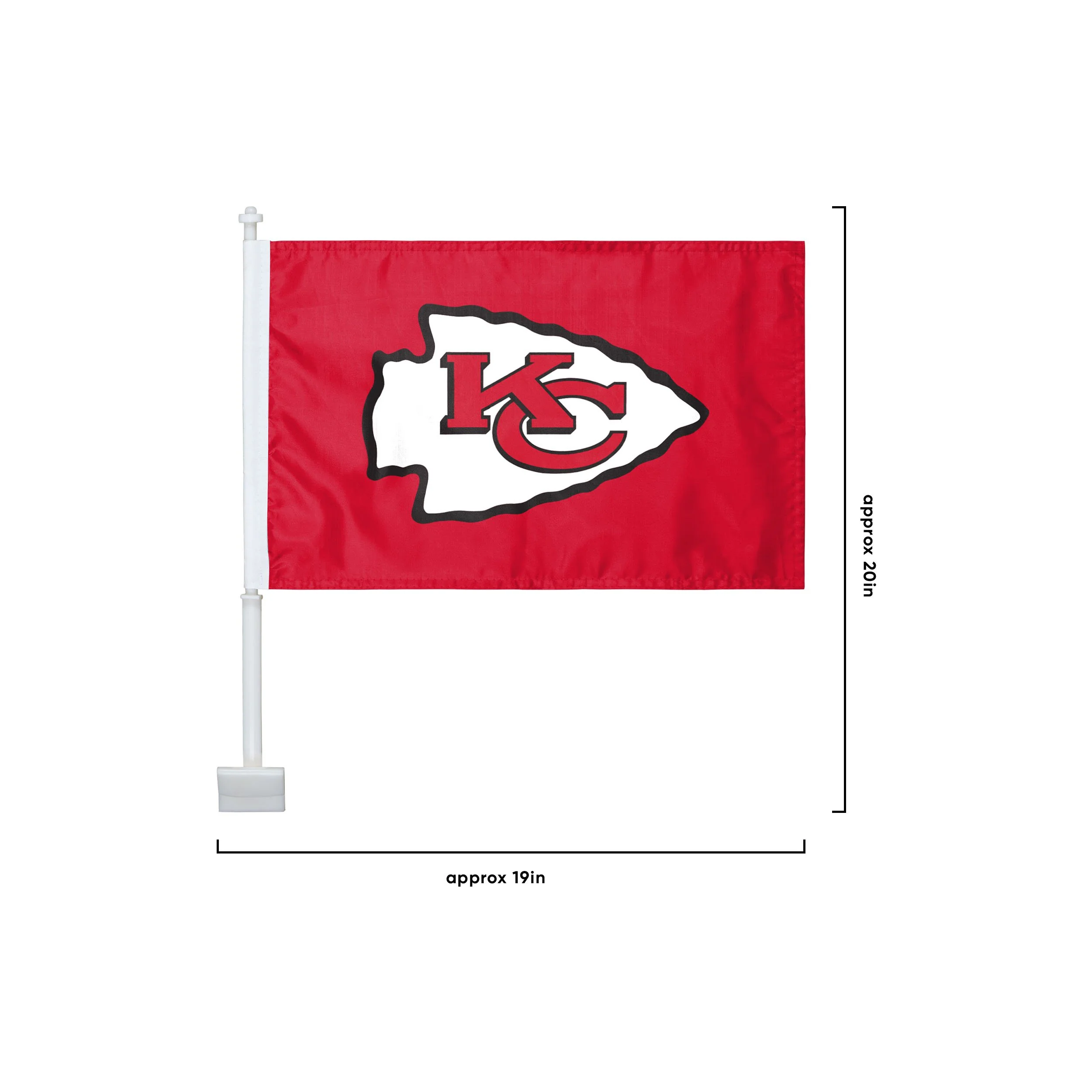 Kansas City Chiefs NFL 2 Pack Solid Car Flag - Image 3