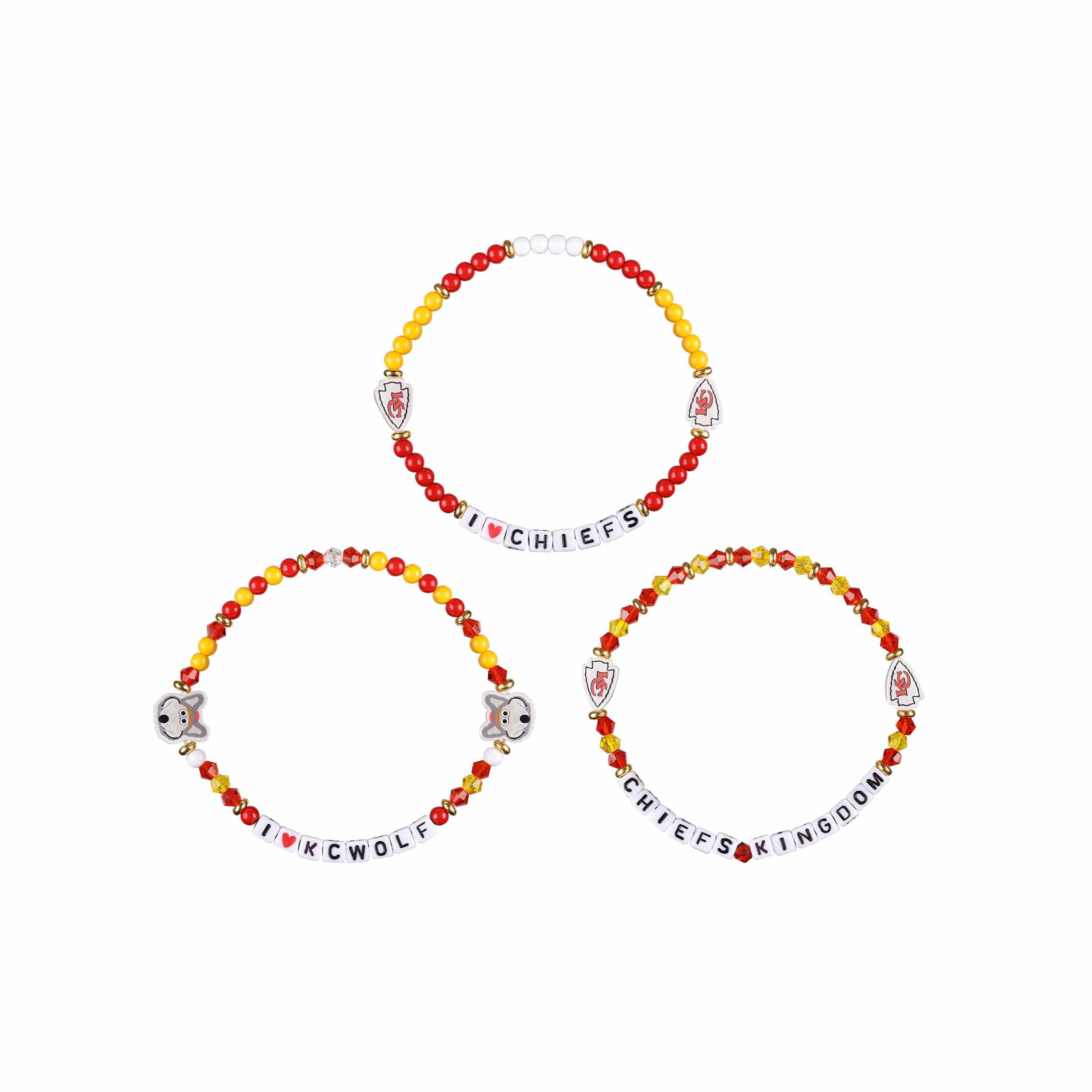Kansas City Chiefs NFL 3 Pack Friendship Bracelet - Image 3