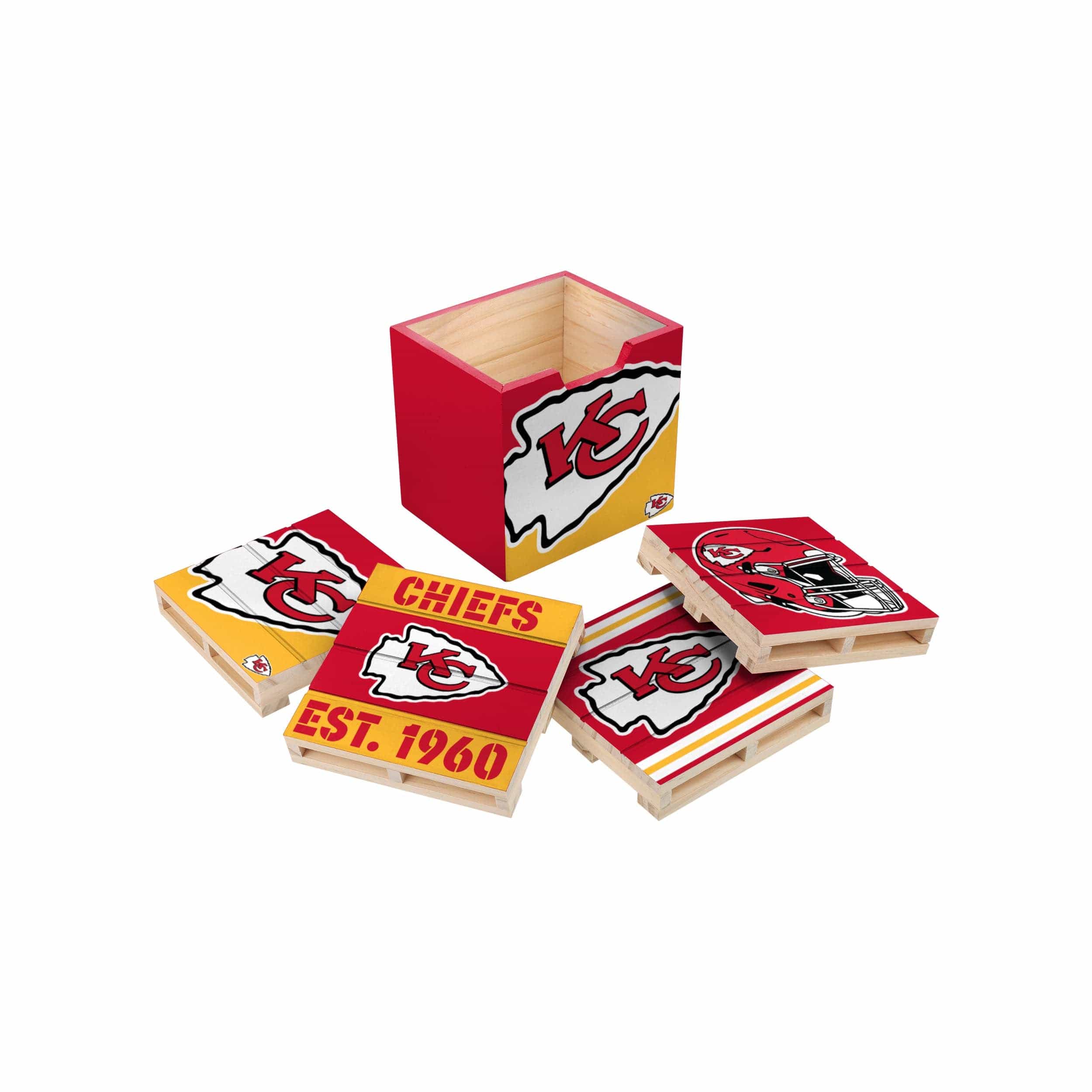 Kansas City Chiefs NFL 4 Pack Pallet Coaster Set - Image 3
