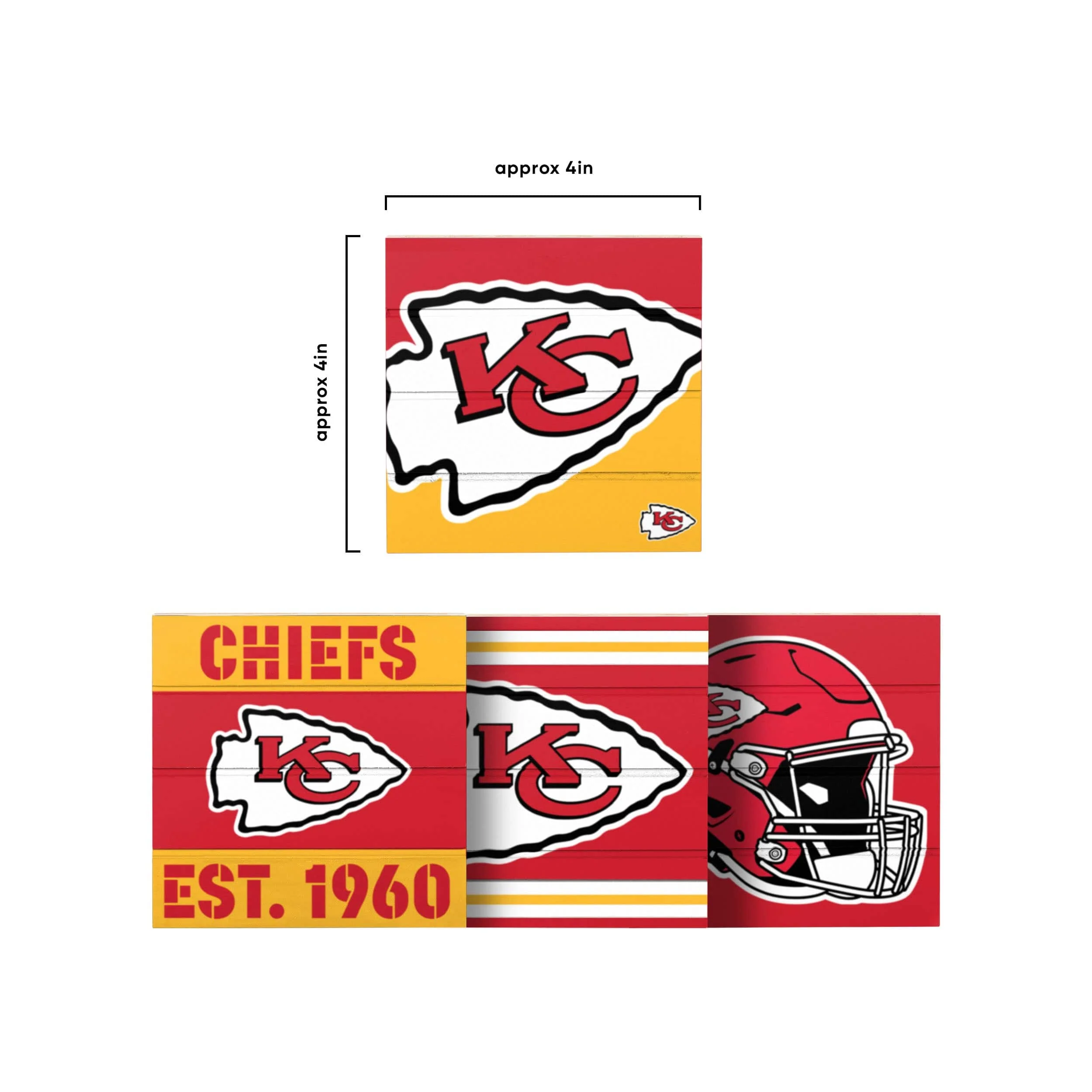 Kansas City Chiefs NFL 4 Pack Pallet Coaster Set - Image 5