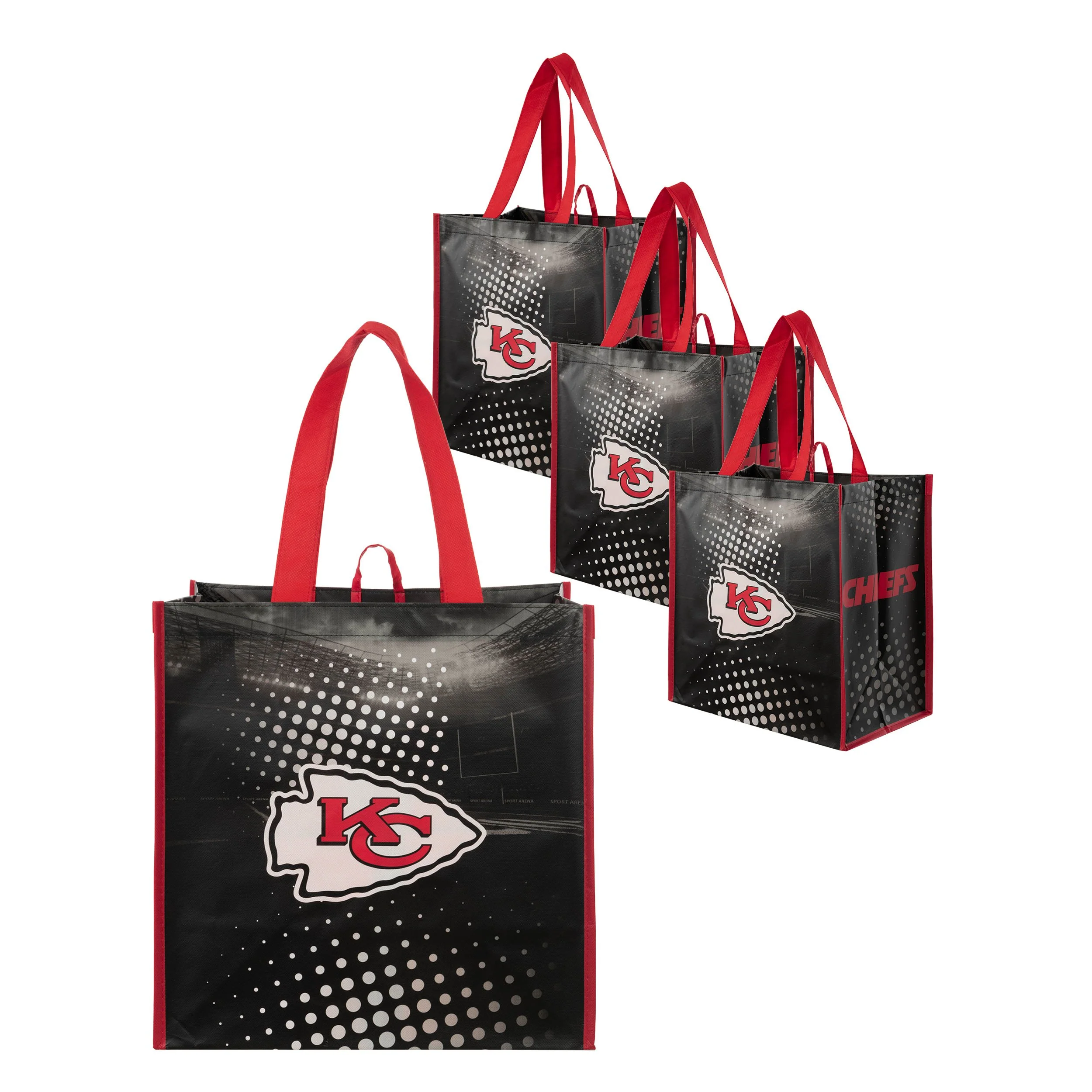Kansas City Chiefs NFL 4 Pack Reusable Shopping Bags - Image 2