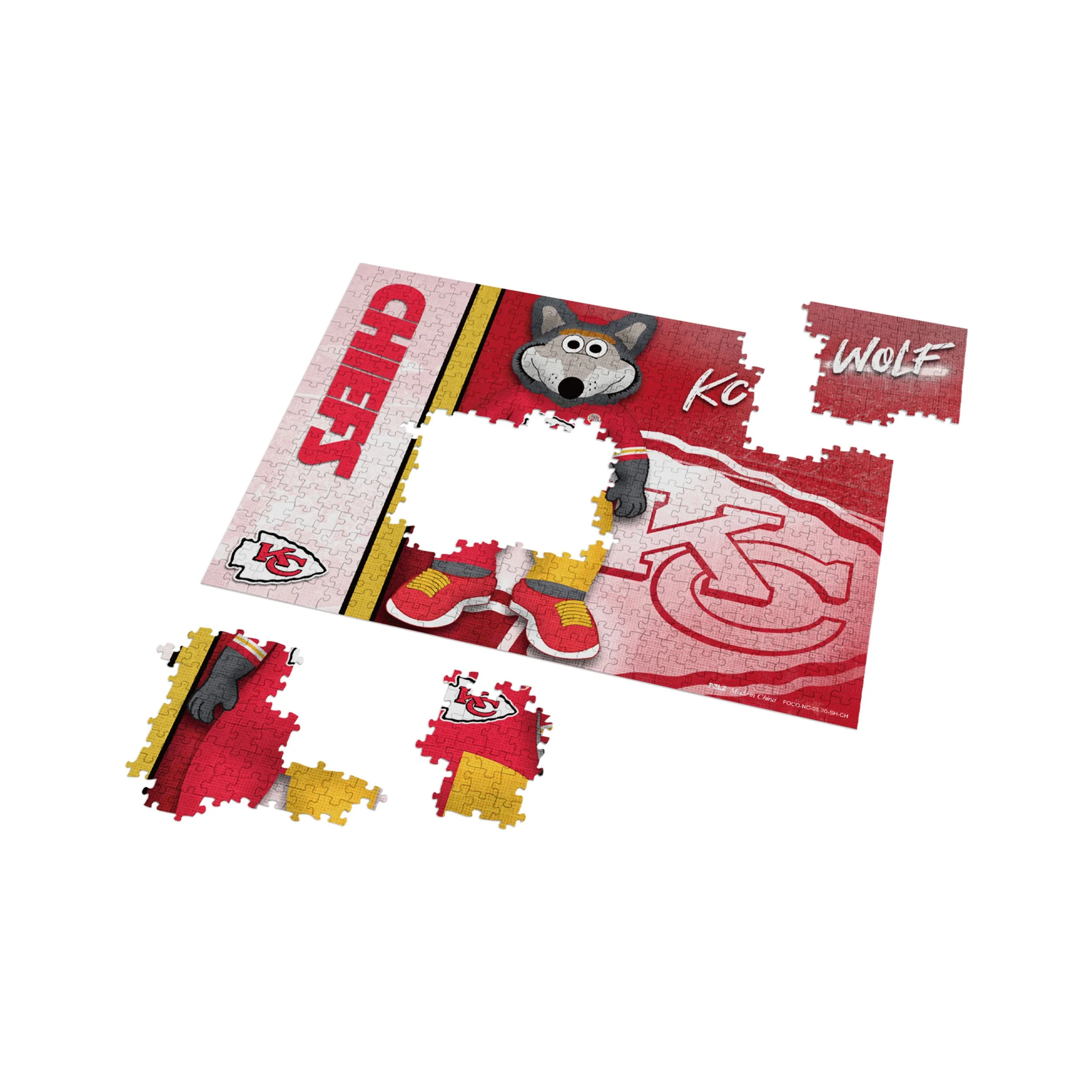 Kansas City Chiefs NFL 500 Piece Jigsaw Puzzle PZLZ Mascot - KC Wolf - Image 3