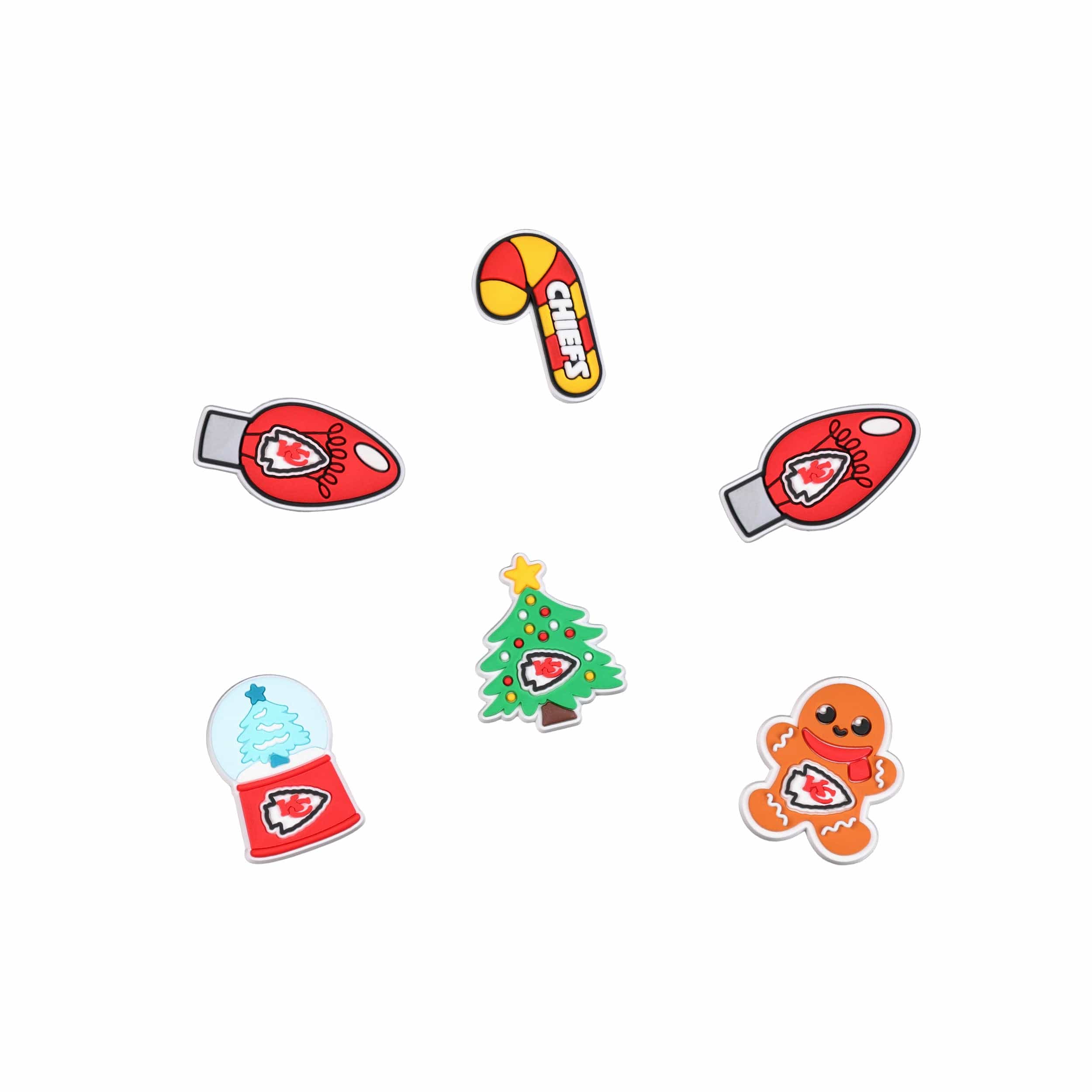 Kansas City Chiefs NFL 6 Pack Holiday Team Clog Charms
