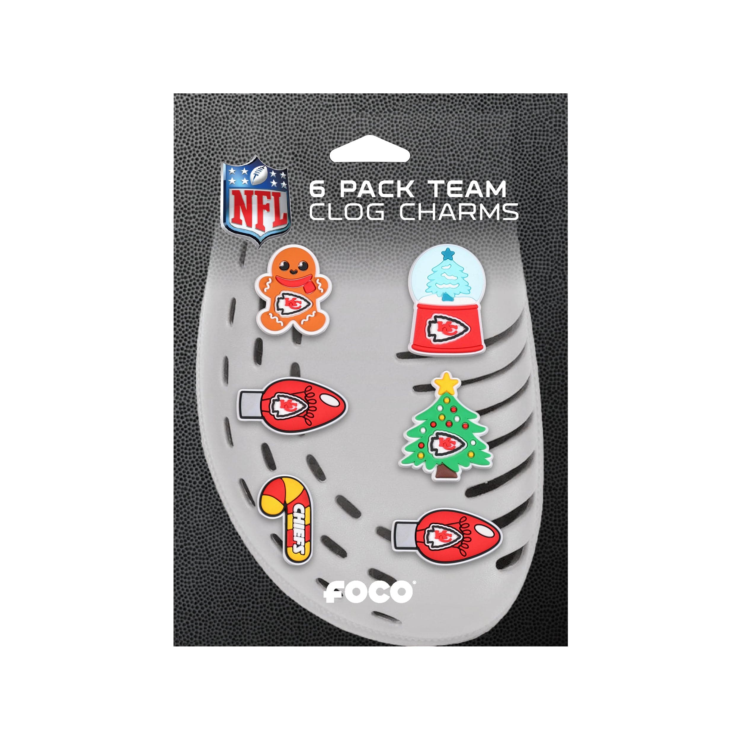 Kansas City Chiefs NFL 6 Pack Holiday Team Clog Charms - Image 5