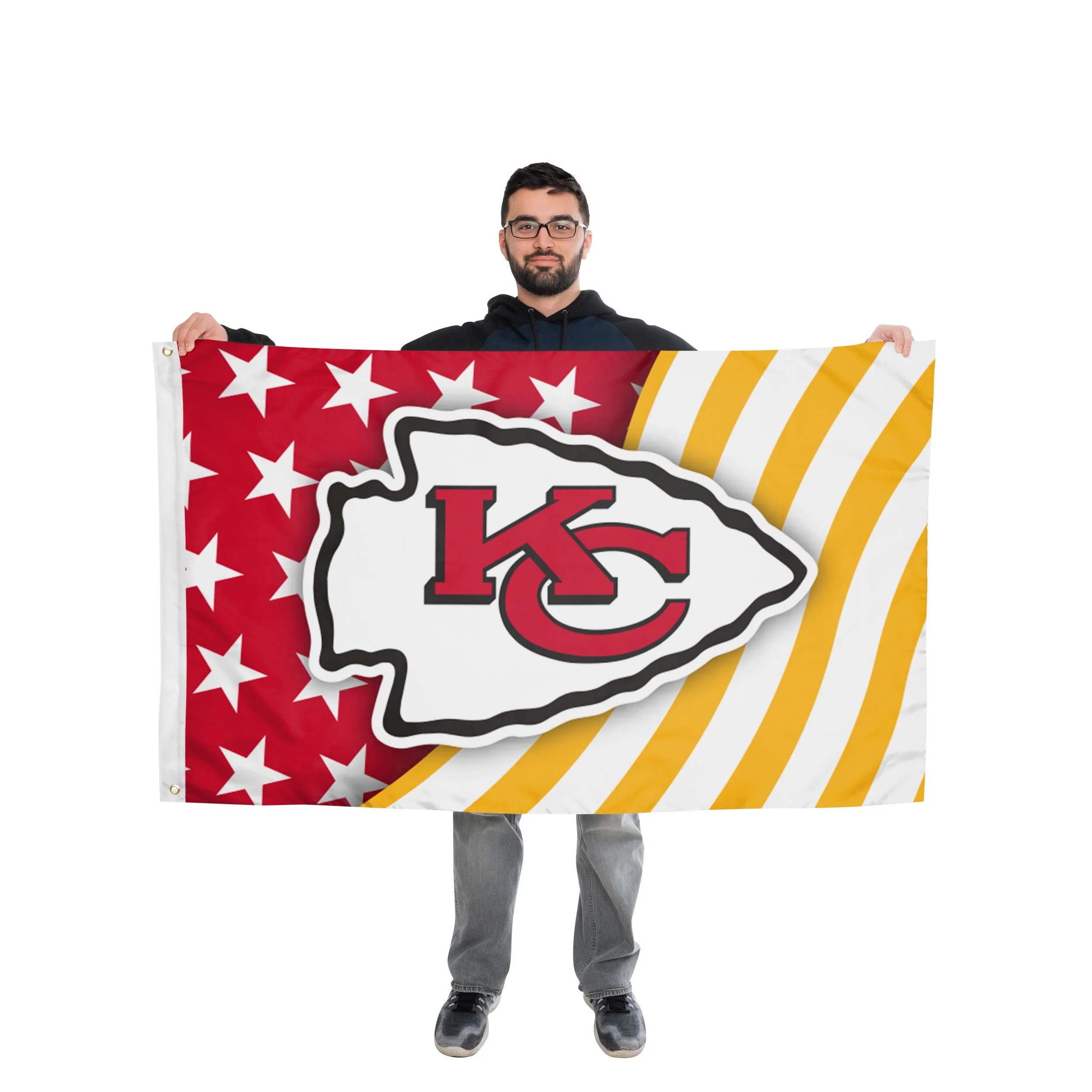 Kansas City Chiefs NFL Americana Horizontal Flag - Image 2