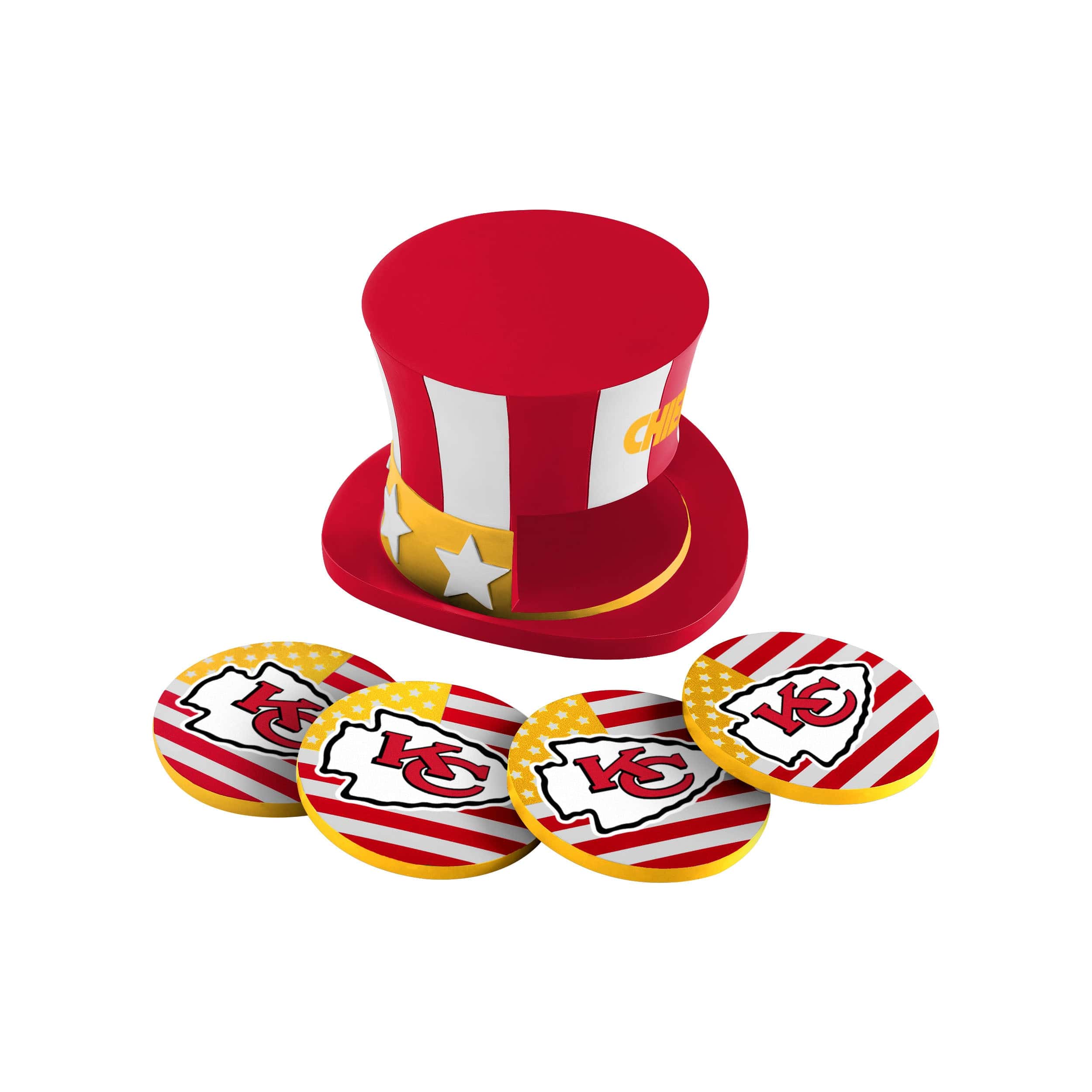 Kansas City Chiefs NFL Americana Resin Coaster Set - Image 3