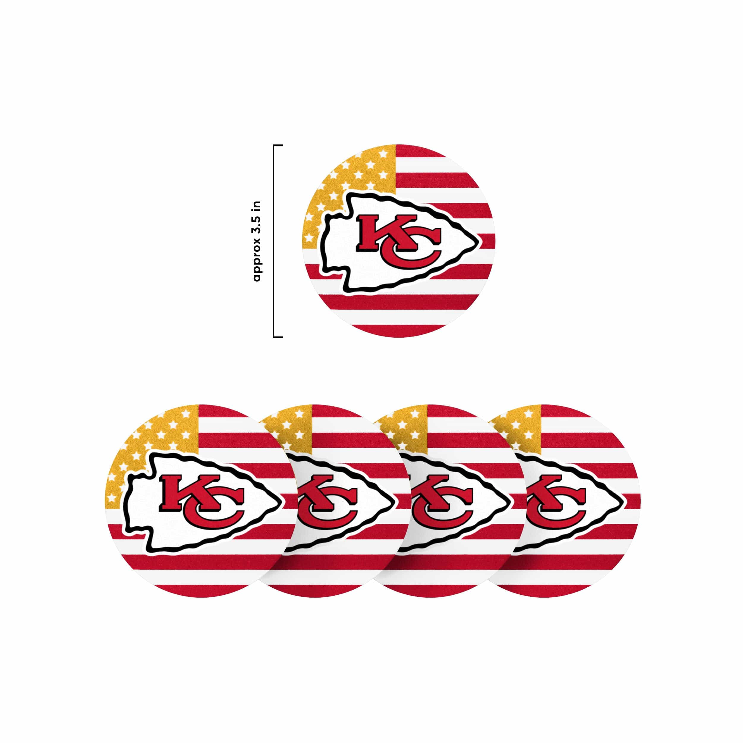 Kansas City Chiefs NFL Americana Resin Coaster Set - Image 5