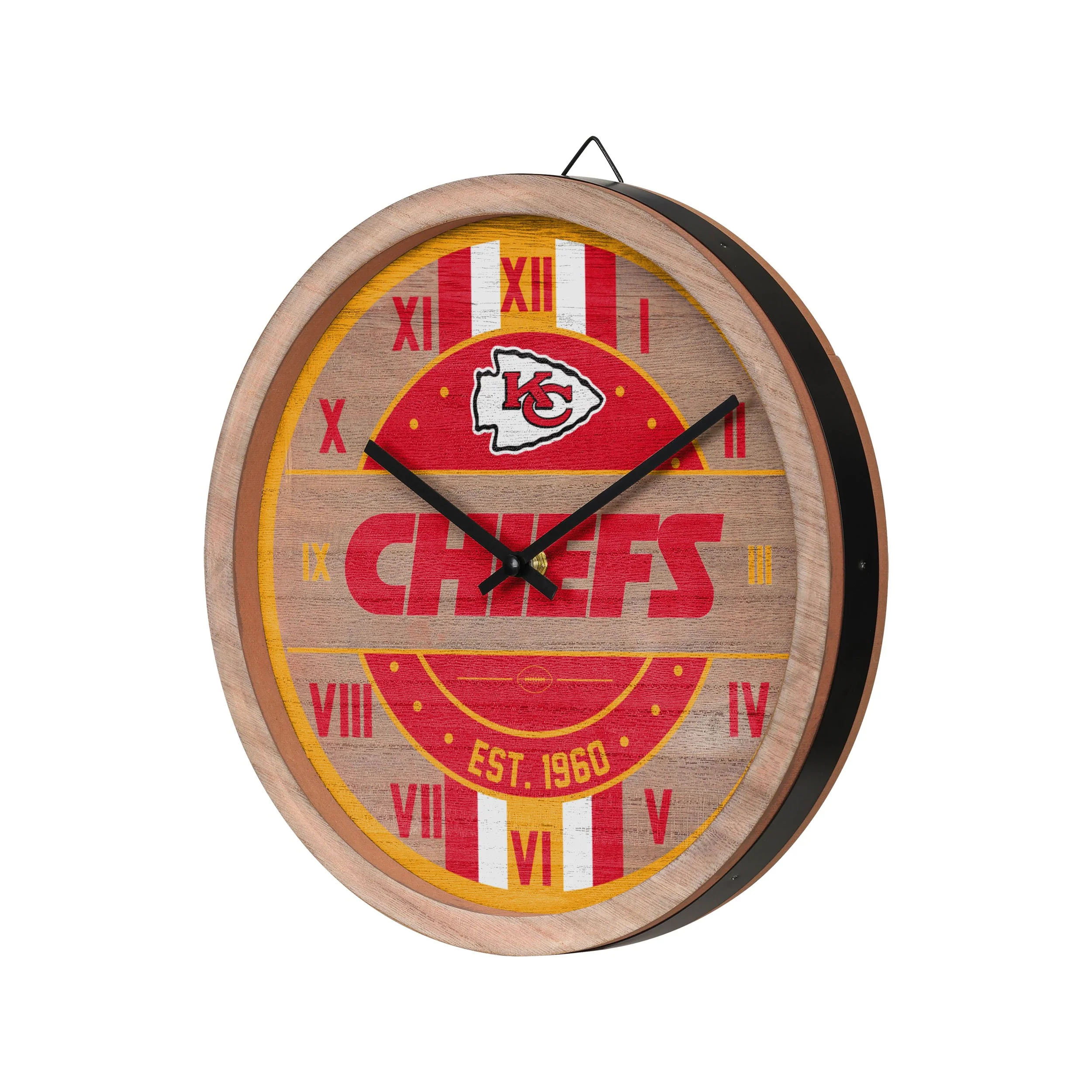 Kansas City Chiefs NFL Barrel Wall Clock - Image 2