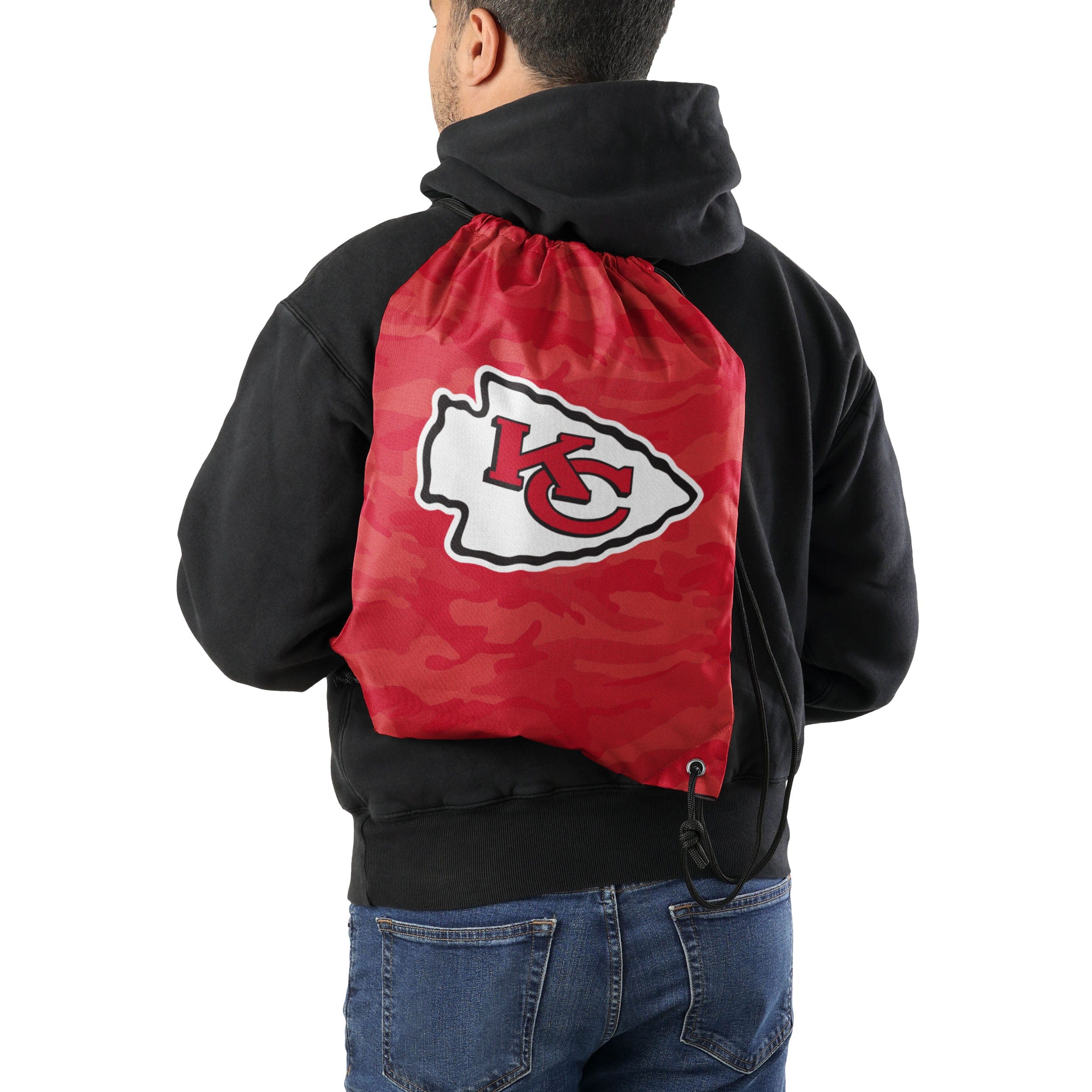 Kansas City Chiefs NFL Big Logo Camo Drawstring Backpack - Image 2