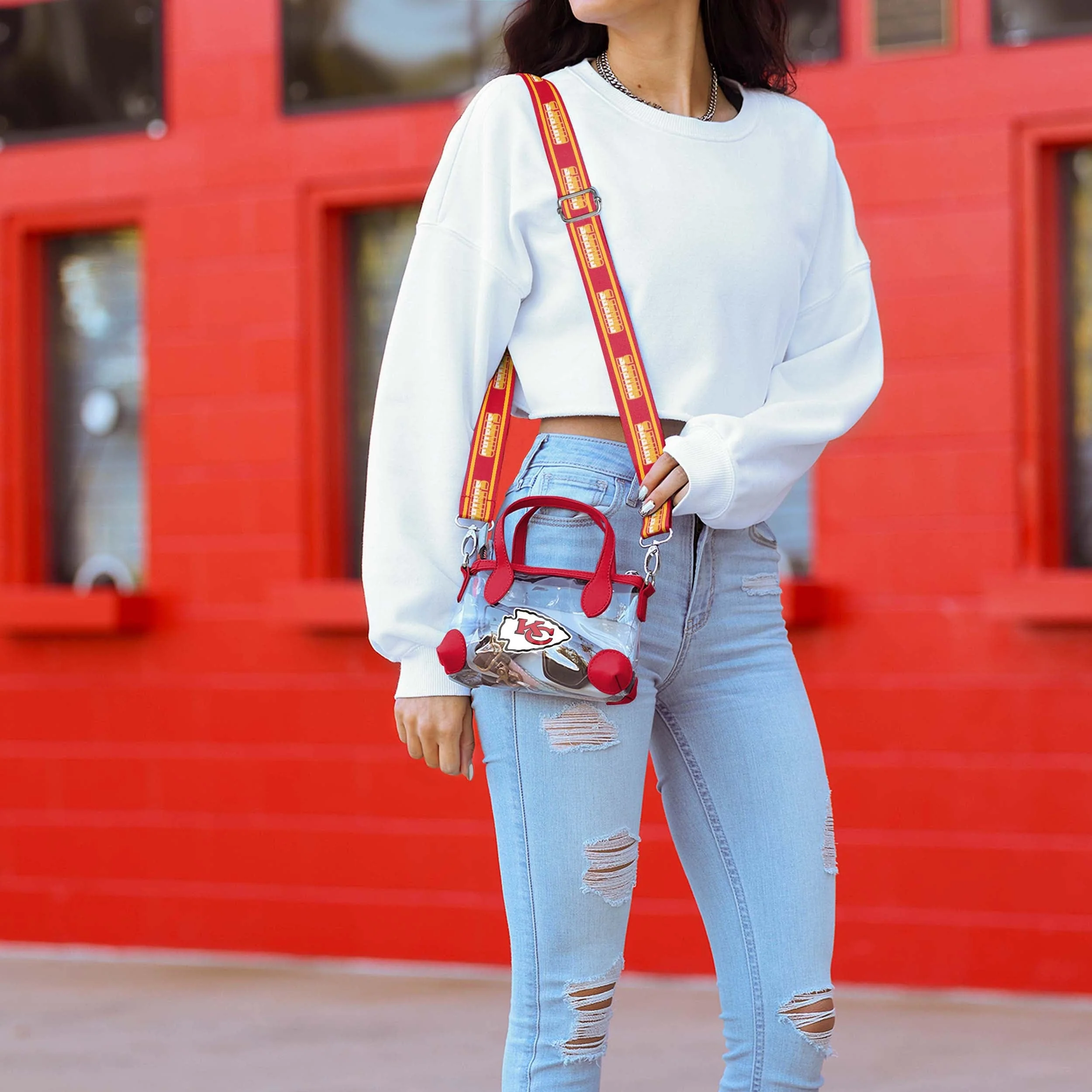 Kansas City Chiefs NFL Big Logo Clear Crossbody Mini Purse - Image 2