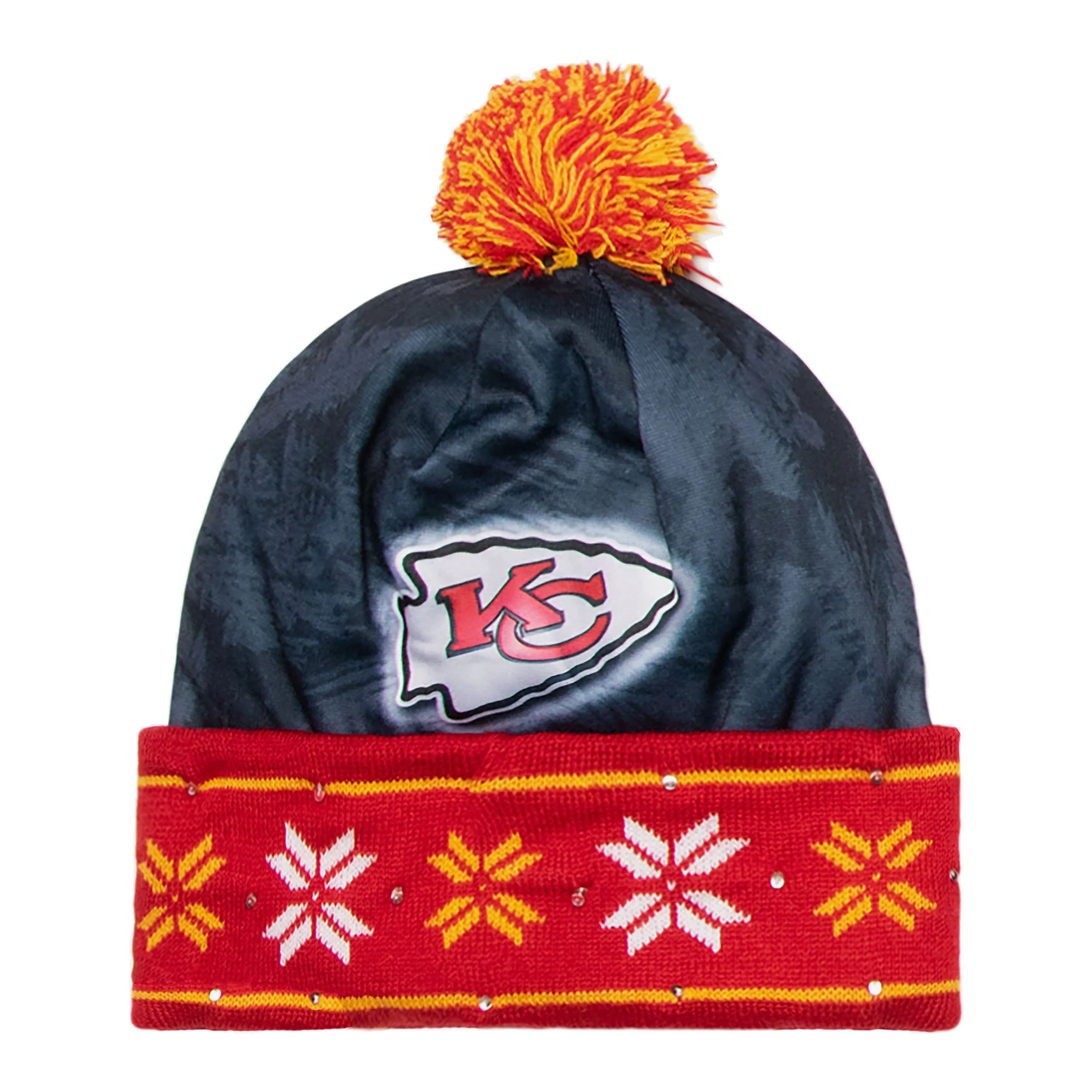 Kansas City Chiefs NFL Big Logo Light Up Printed Beanie - Image 2