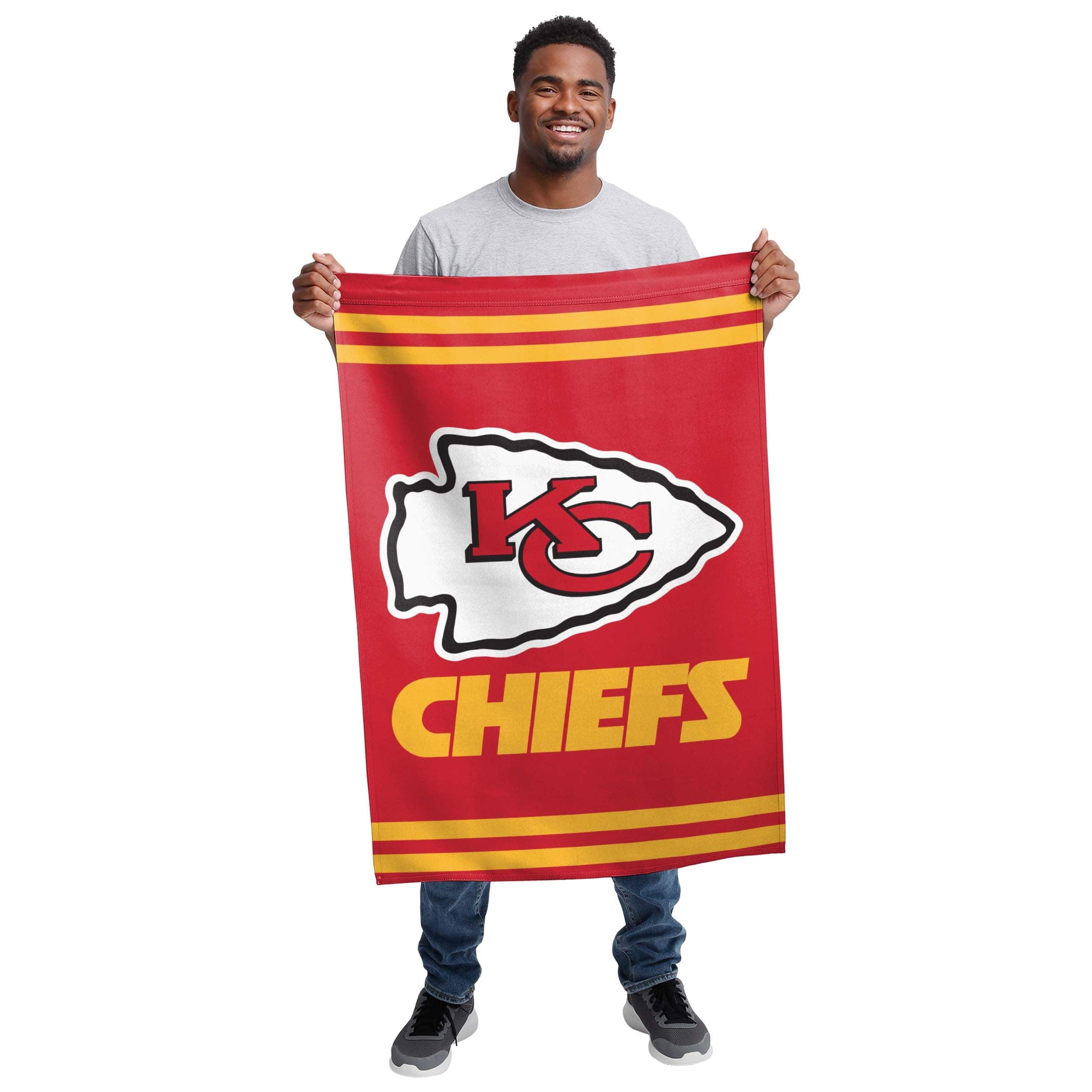 Kansas City Chiefs NFL Big Logo Vertical Flag - Image 2