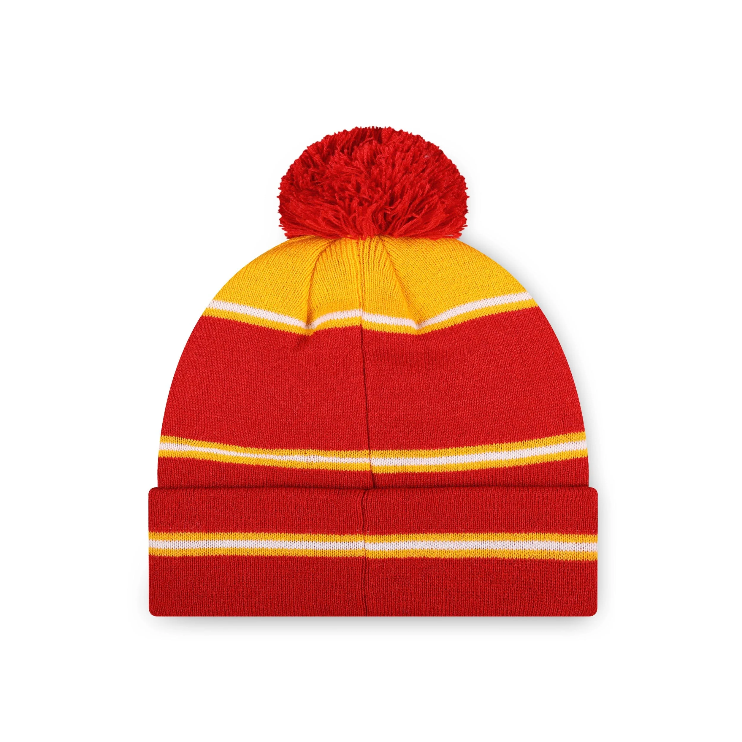 Kansas City Chiefs NFL Big Wordmark Stripe Pom Beanie - Image 2