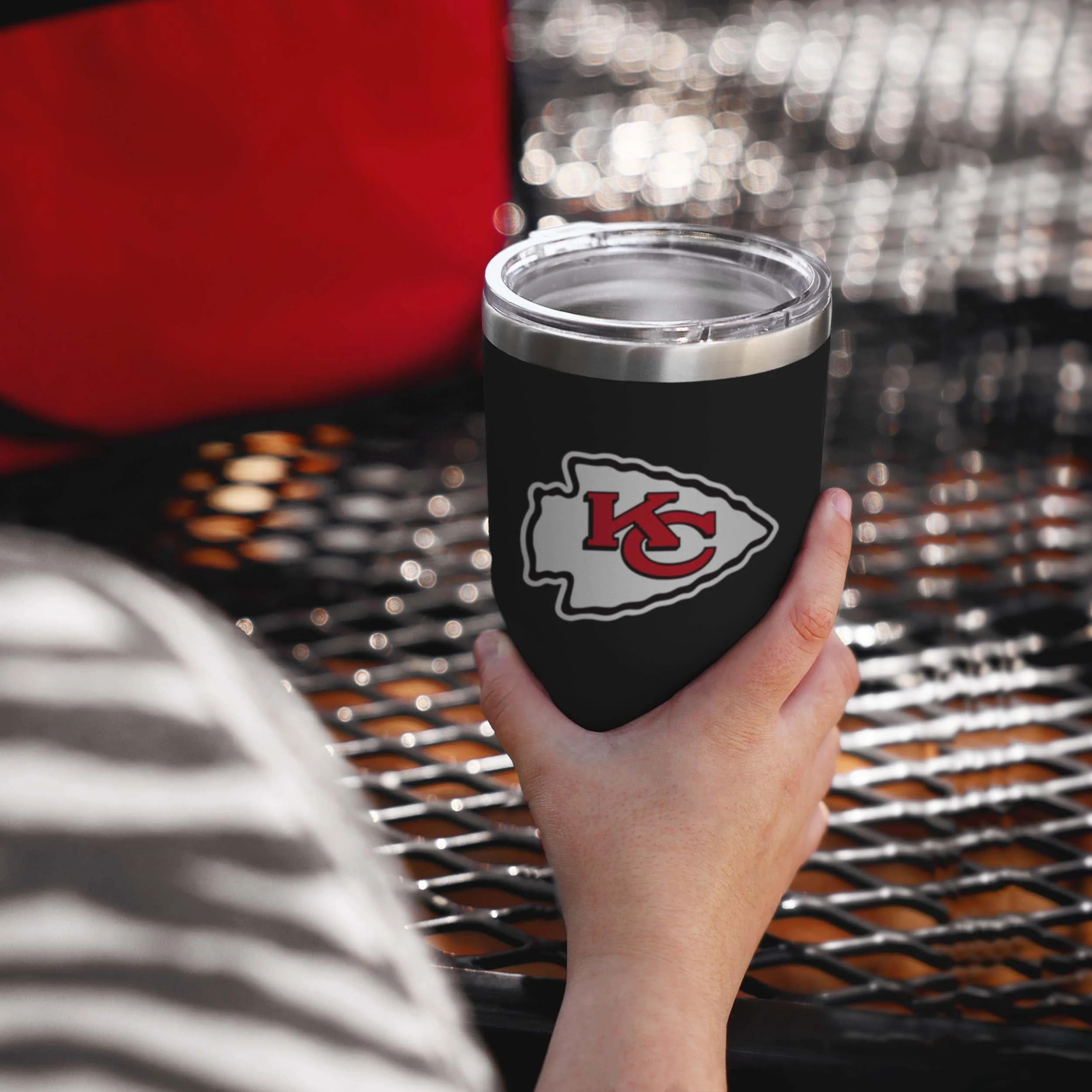 Kansas City Chiefs NFL Black Team Logo 30 oz Tumbler - Image 2