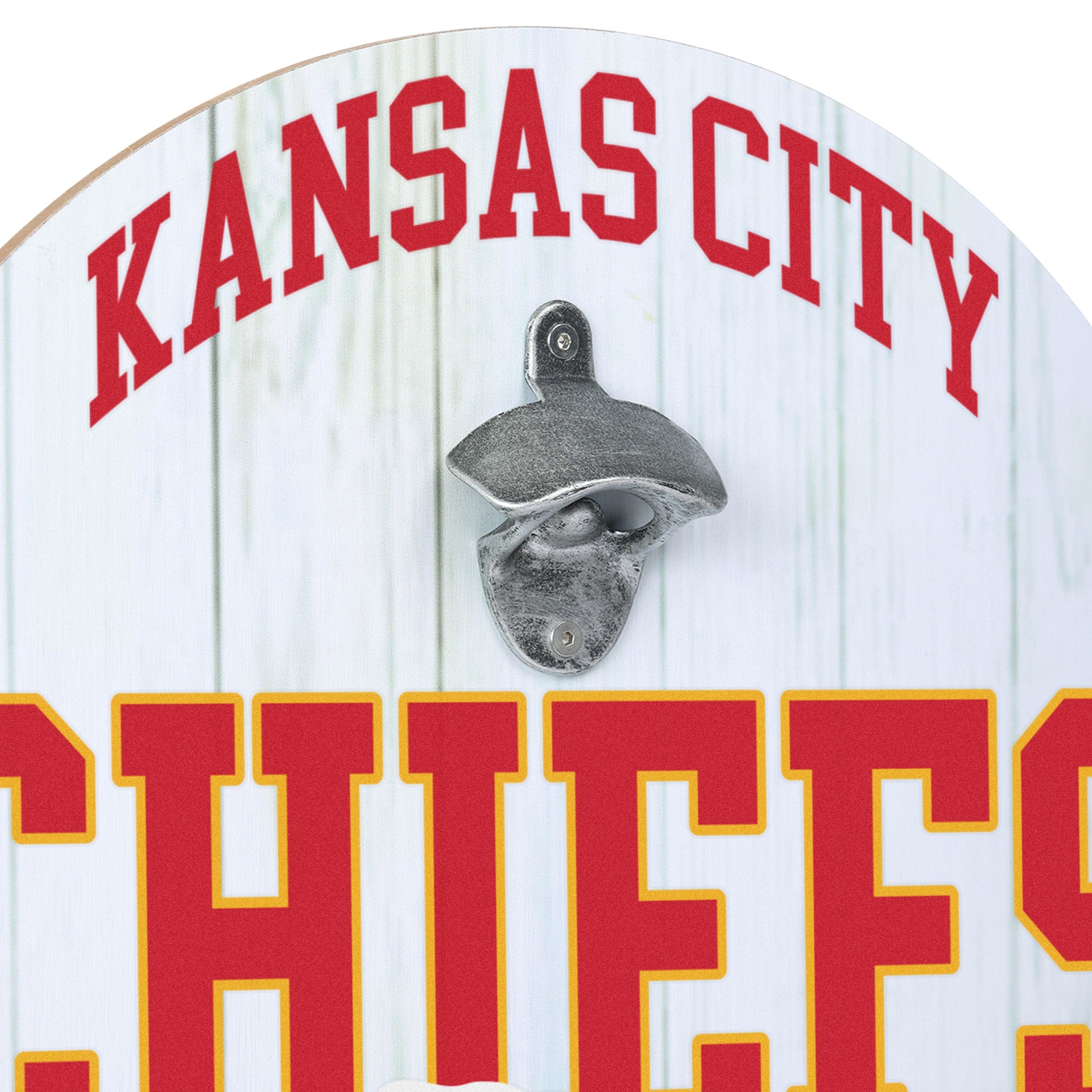 Kansas City Chiefs NFL Bottle Opener Cap Catcher Wall Sign - Image 3