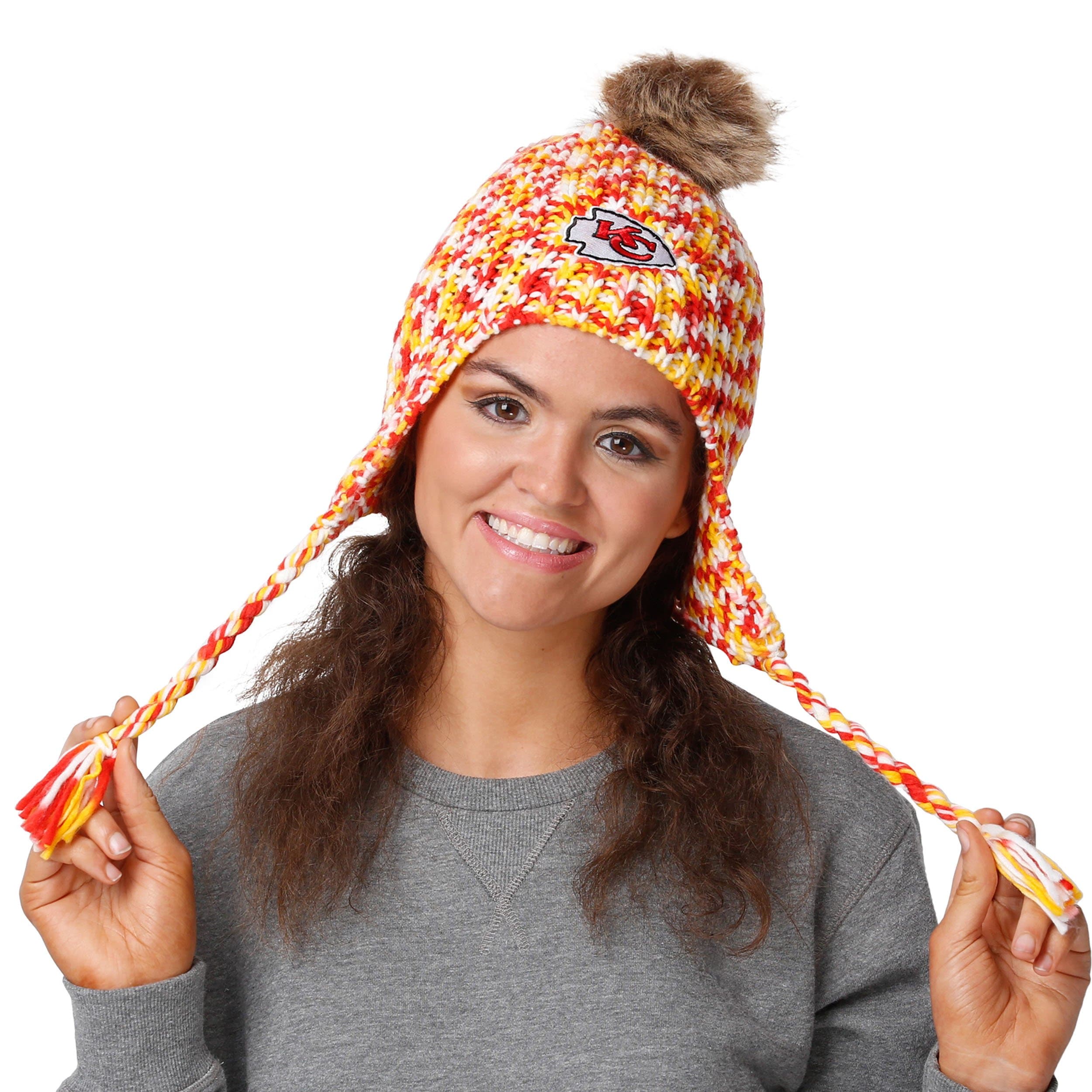 Kansas City Chiefs NFL Colorblend Knit Pom Beanie - Image 2