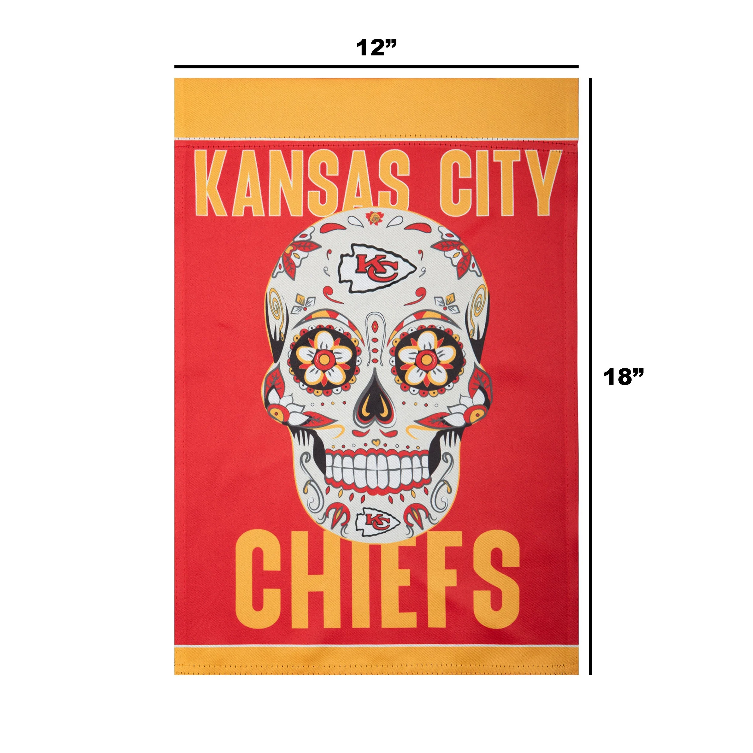 Kansas City Chiefs NFL Day Of The Dead Garden Flag - Image 3