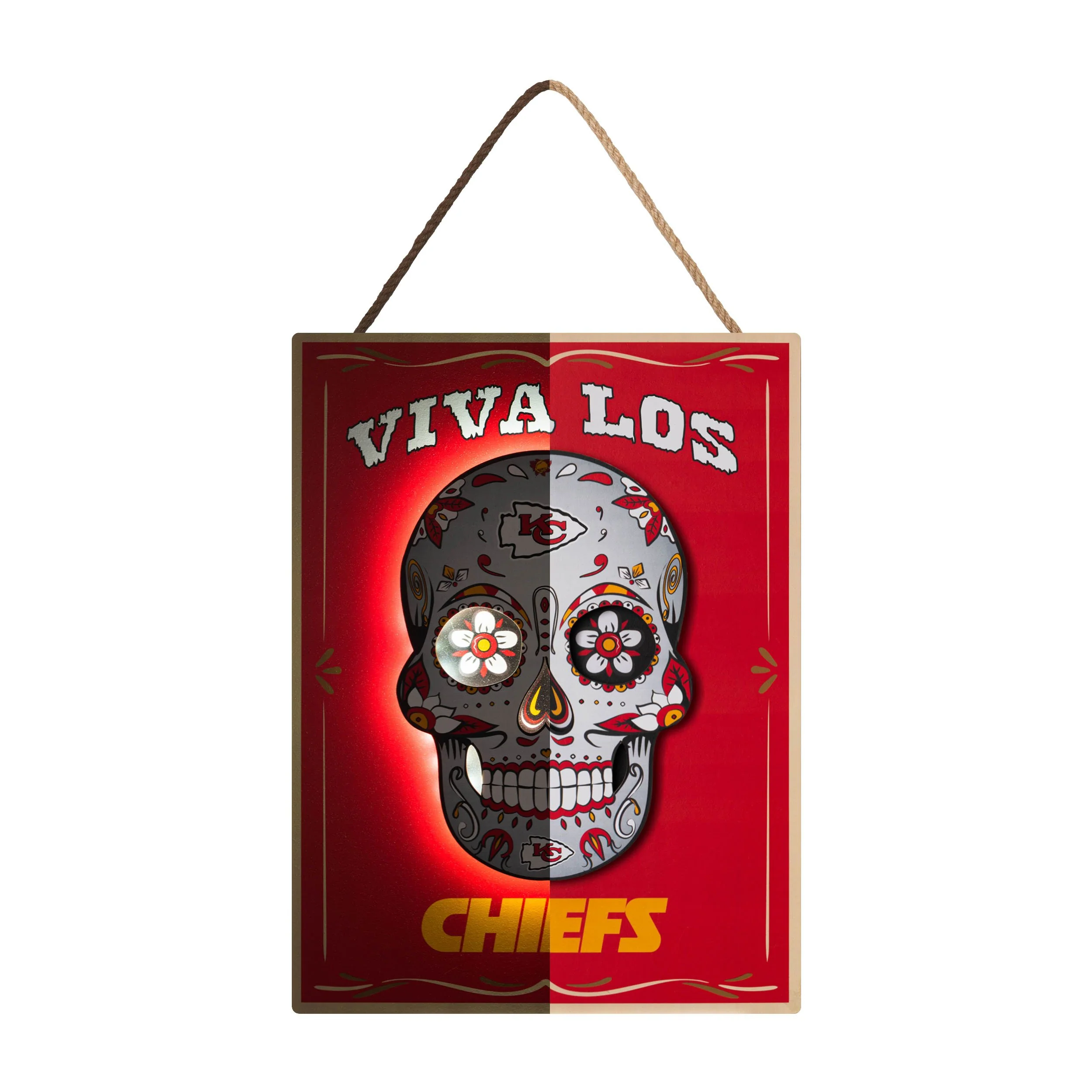 Kansas City Chiefs NFL Day ofThe Dead LED Sign