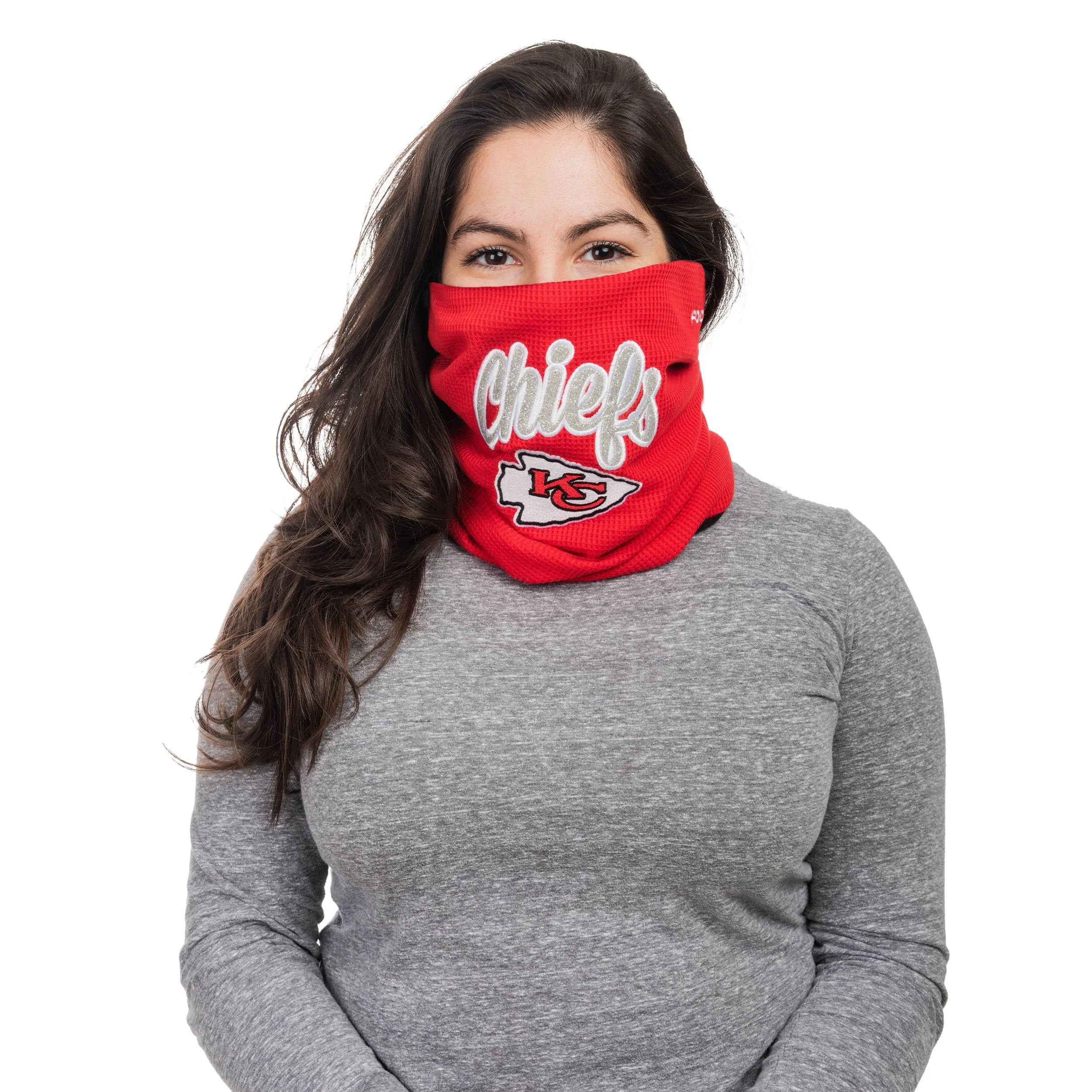 Kansas City Chiefs NFL Glitter Waffle Gaiter Scarf - Image 3
