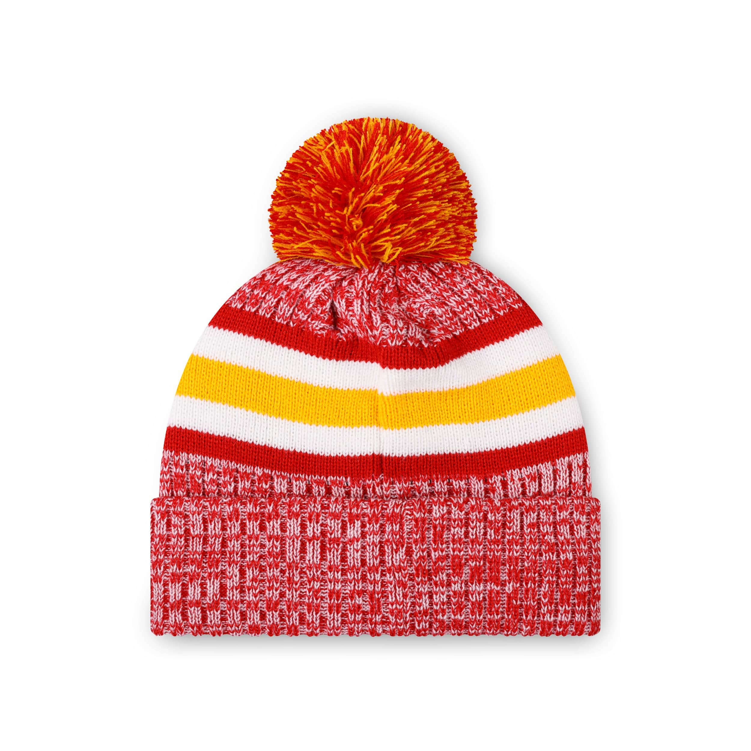 Kansas City Chiefs NFL Heather Team Stripe Lined Pom Beanie - Image 2
