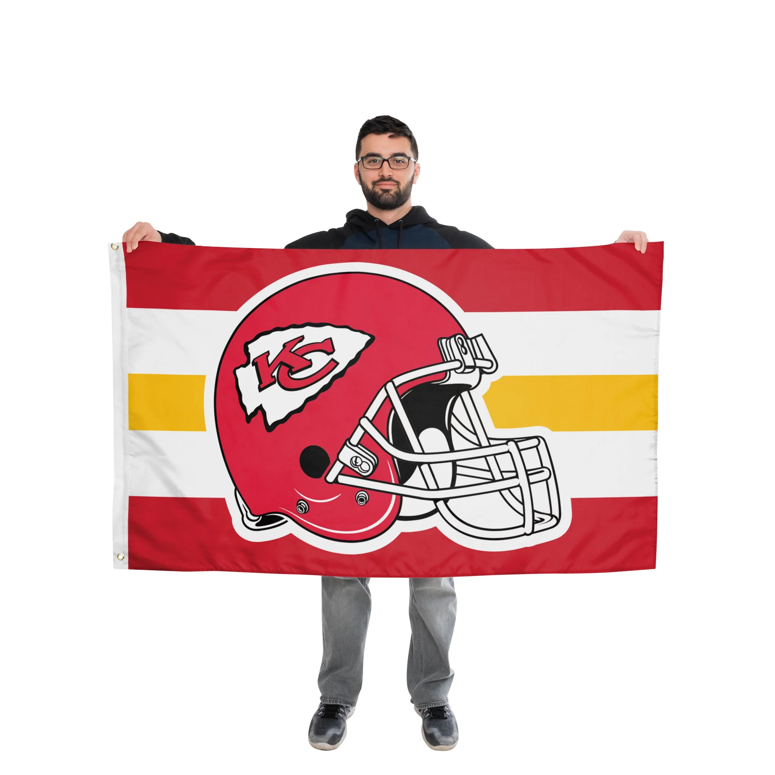 Kansas City Chiefs NFL Helmet Horizontal Flag - Image 2