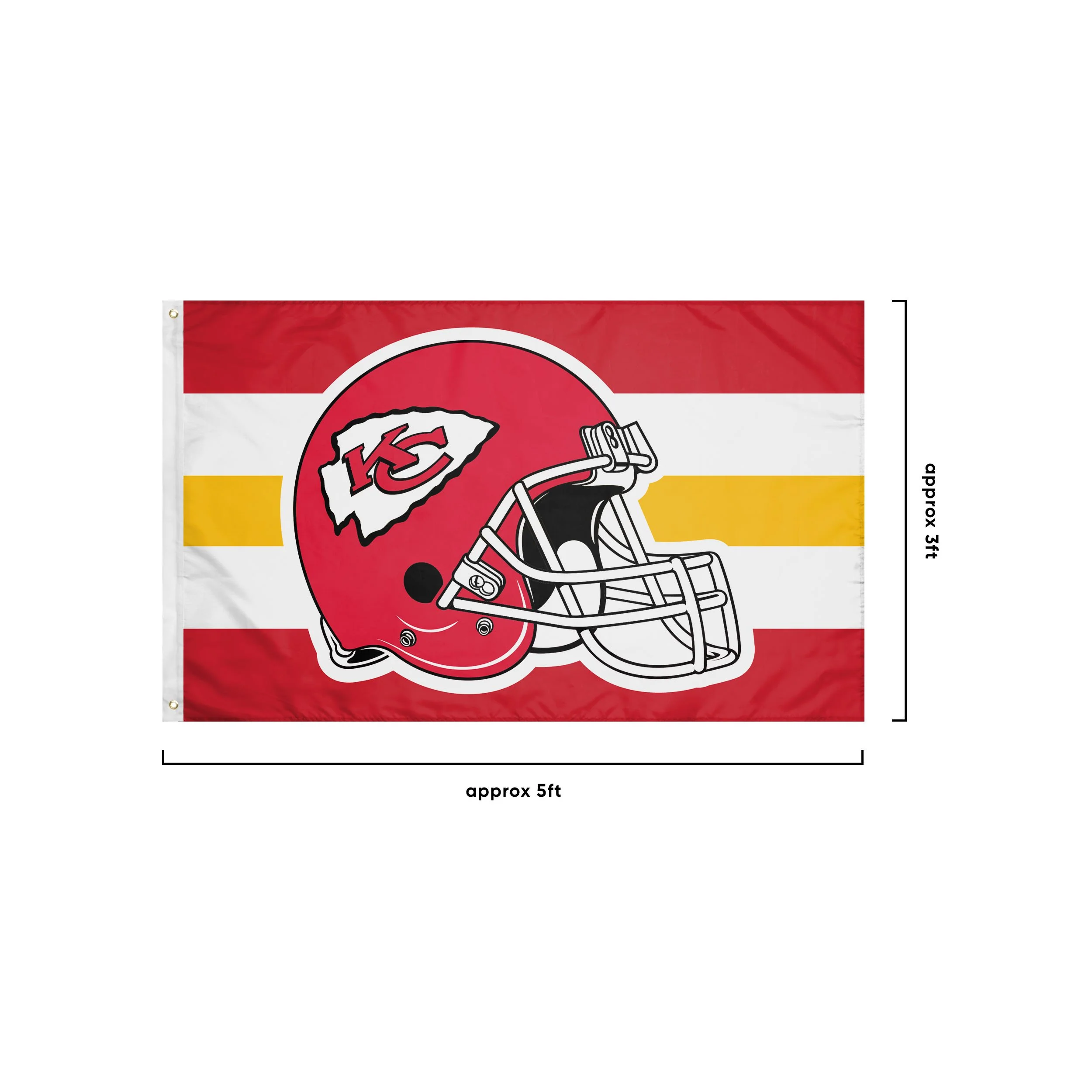 Kansas City Chiefs NFL Helmet Horizontal Flag - Image 3