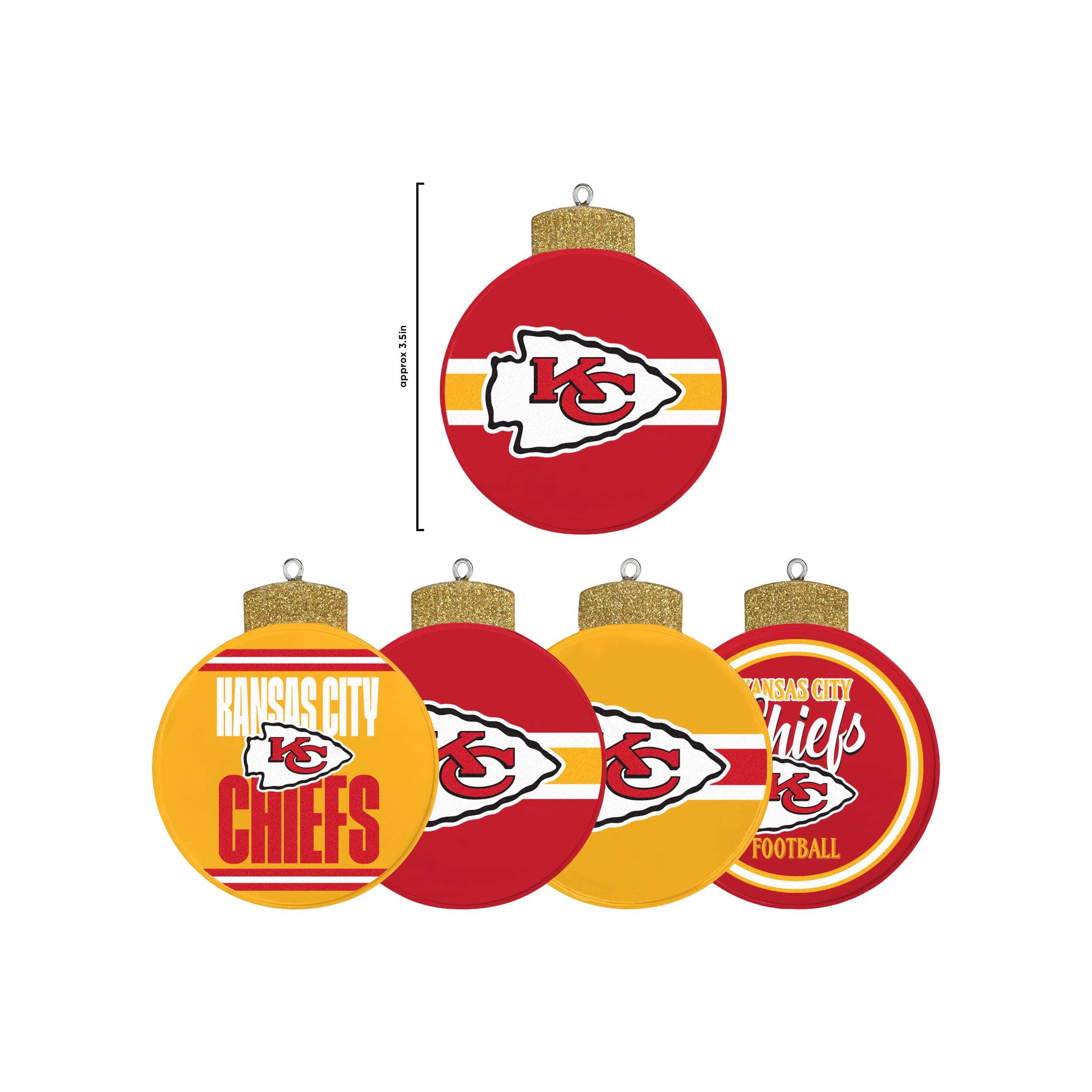 Kansas City Chiefs NFL Holiday 5 Pack Coaster Set - Image 5
