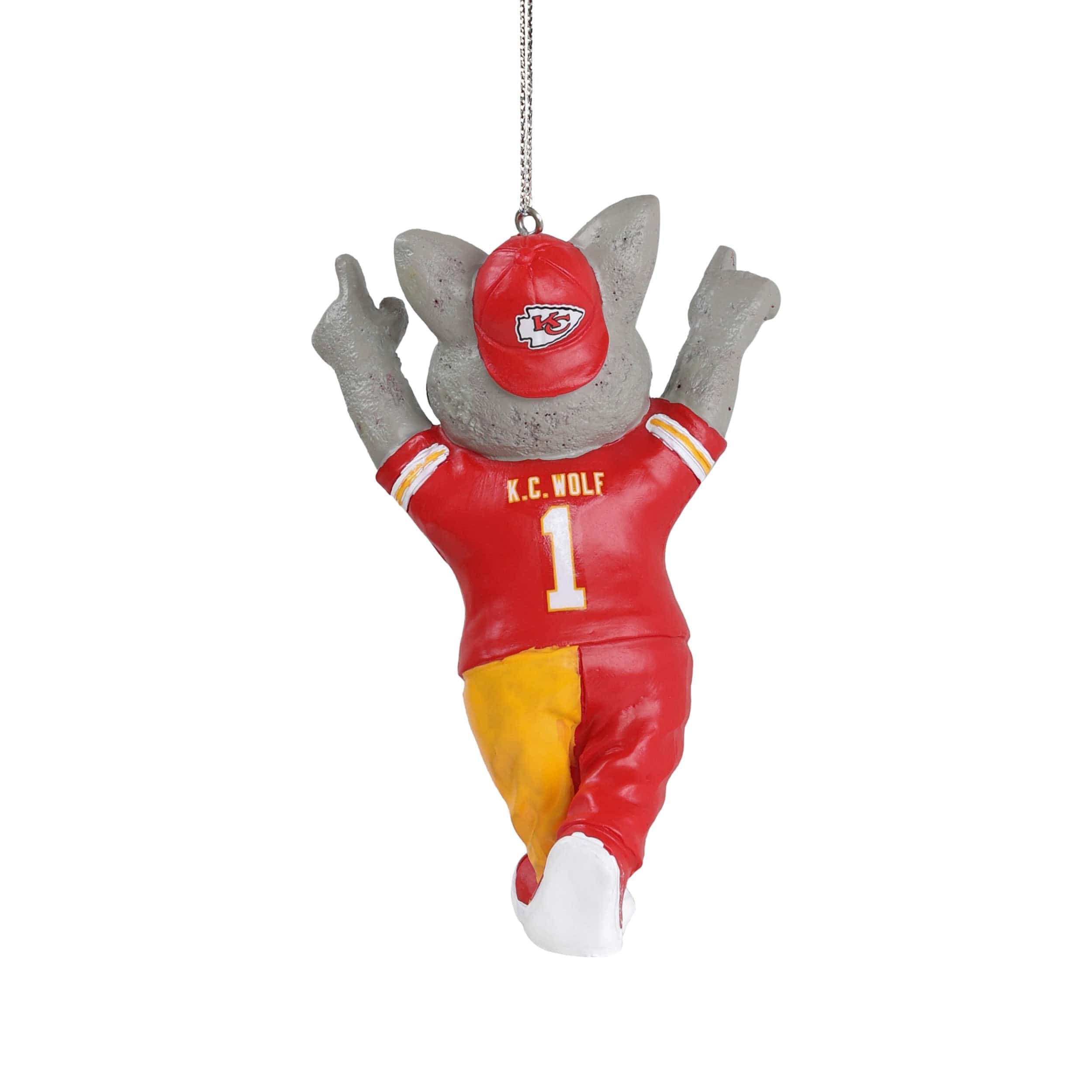 Kansas City Chiefs NFL KC Wolf Mascot Ornament - Image 3