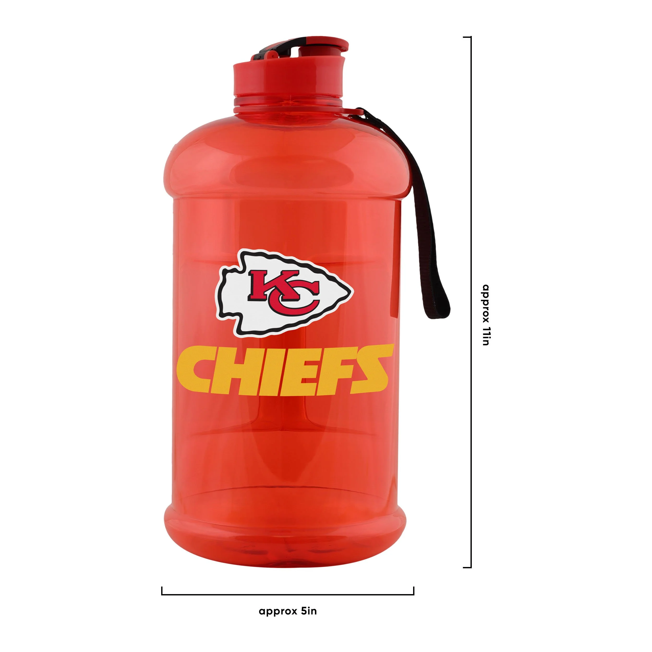 Kansas City Chiefs NFL Large Team Color Clear Sports Bottle - Image 5