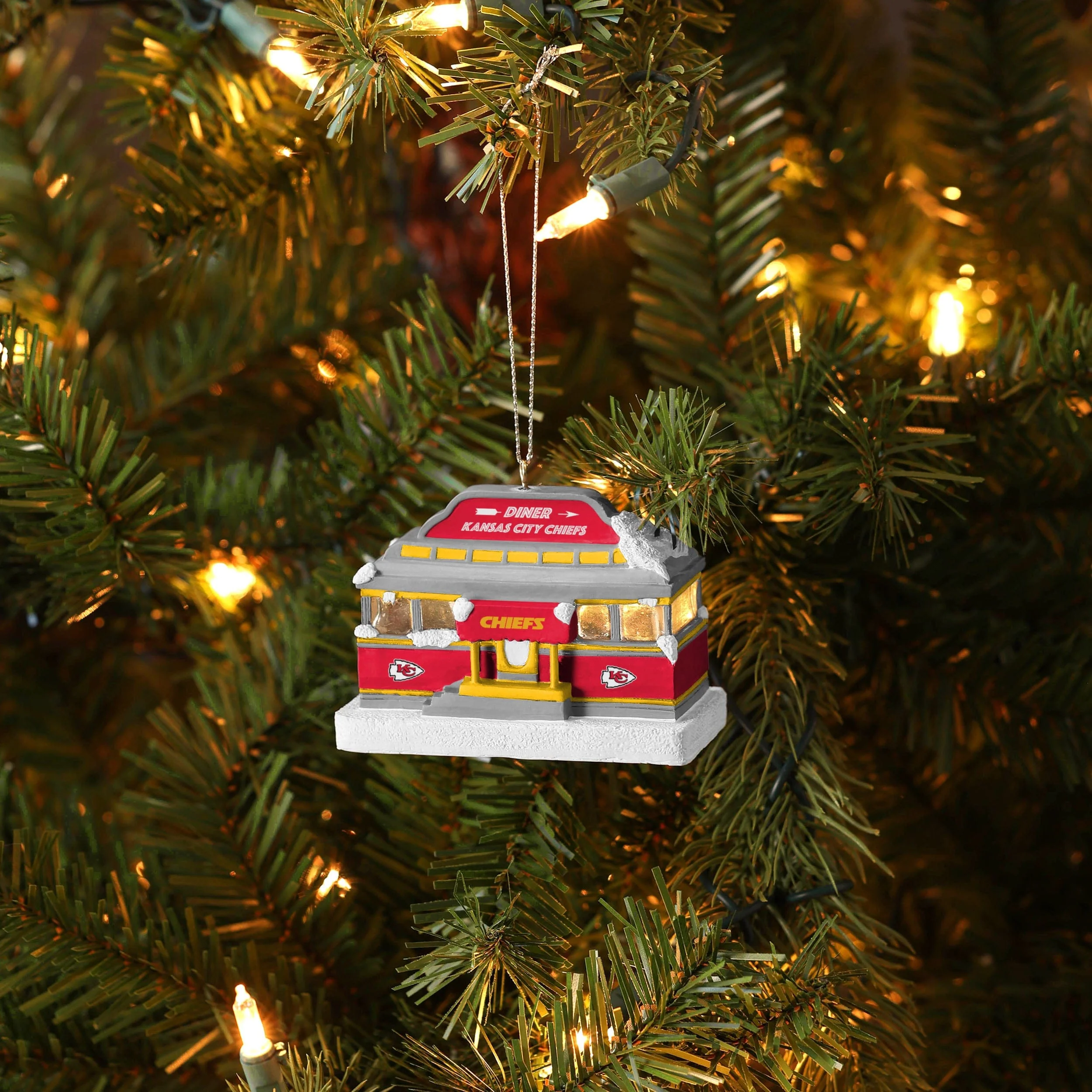 Kansas City Chiefs NFL Light Up Diner Ornament - Image 3