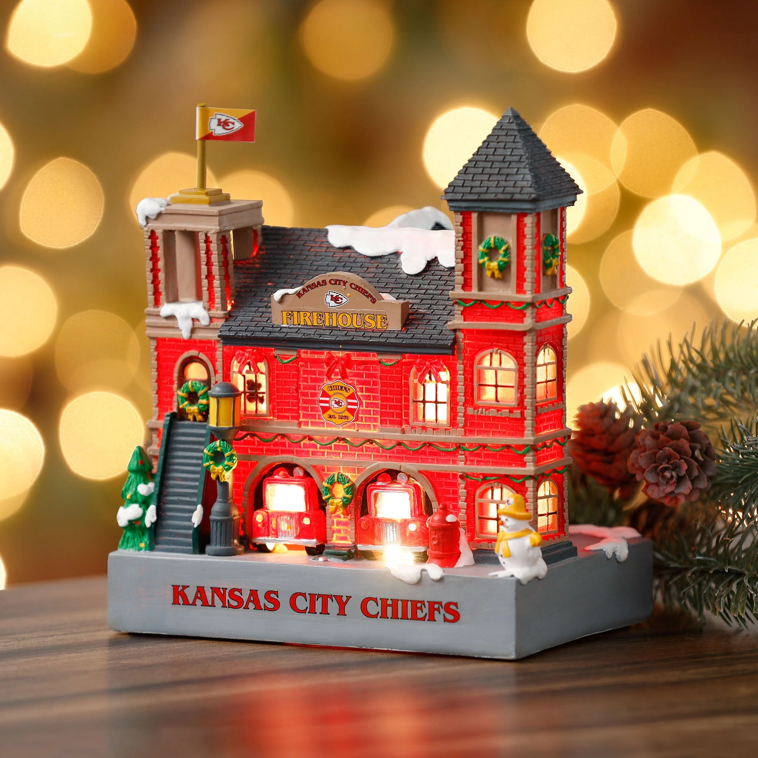 Kansas City Chiefs NFL Light Up Resin Team Firehouse - Image 2