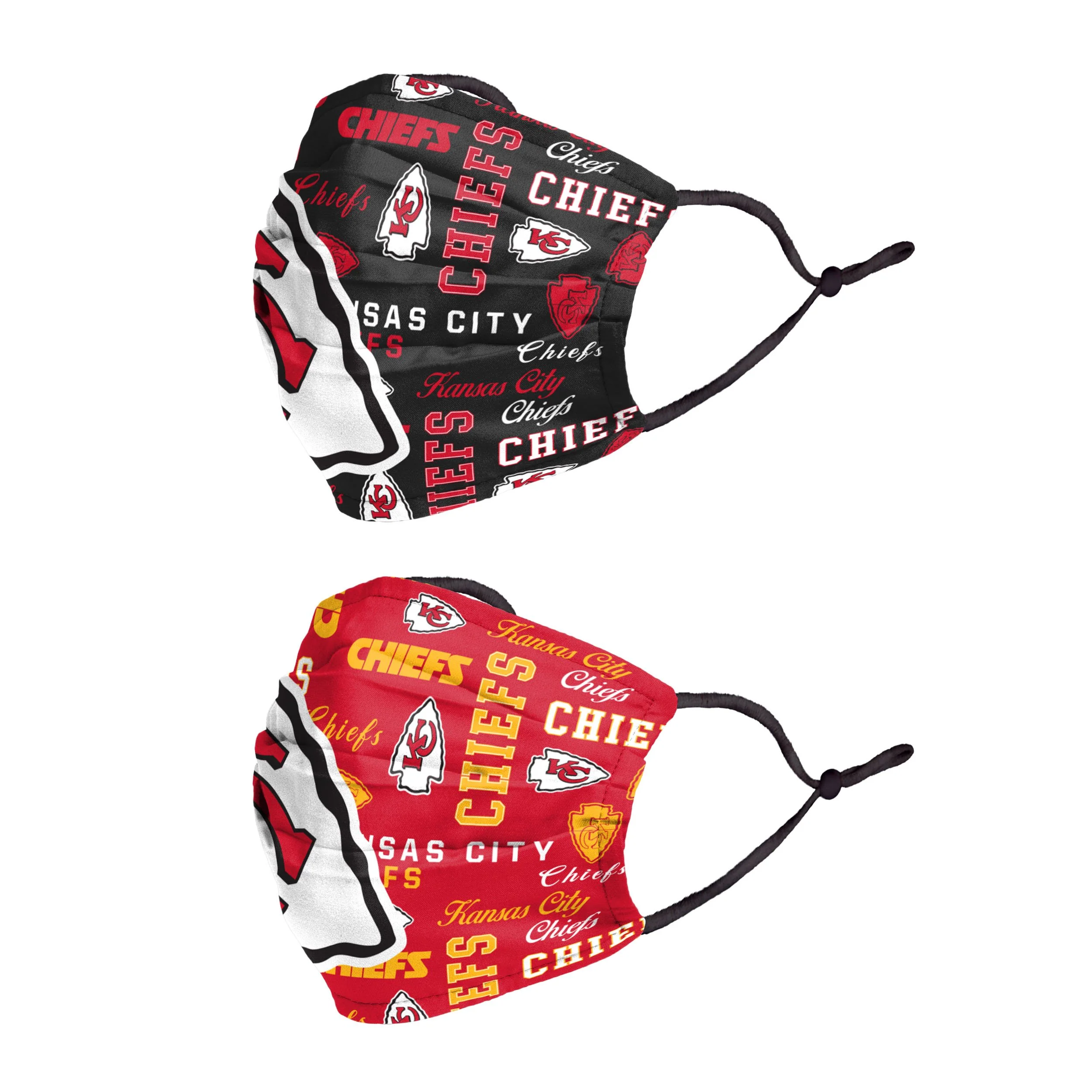 Kansas City Chiefs NFL Logo Rush Adjustable 2 Pack Face Cover - Image 2