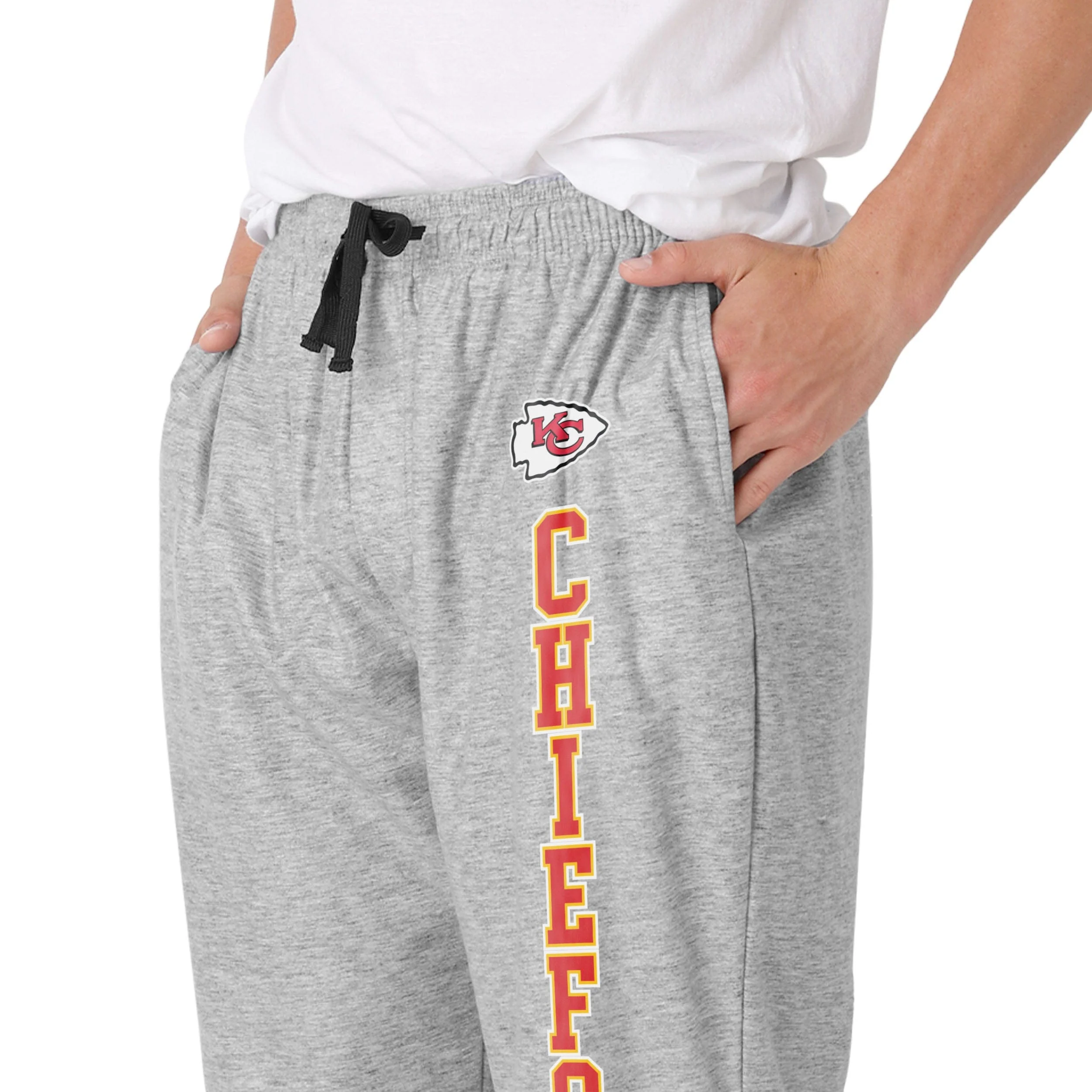 Kansas City Chiefs NFL Mens Athletic Gray Lounge Pants - Image 3