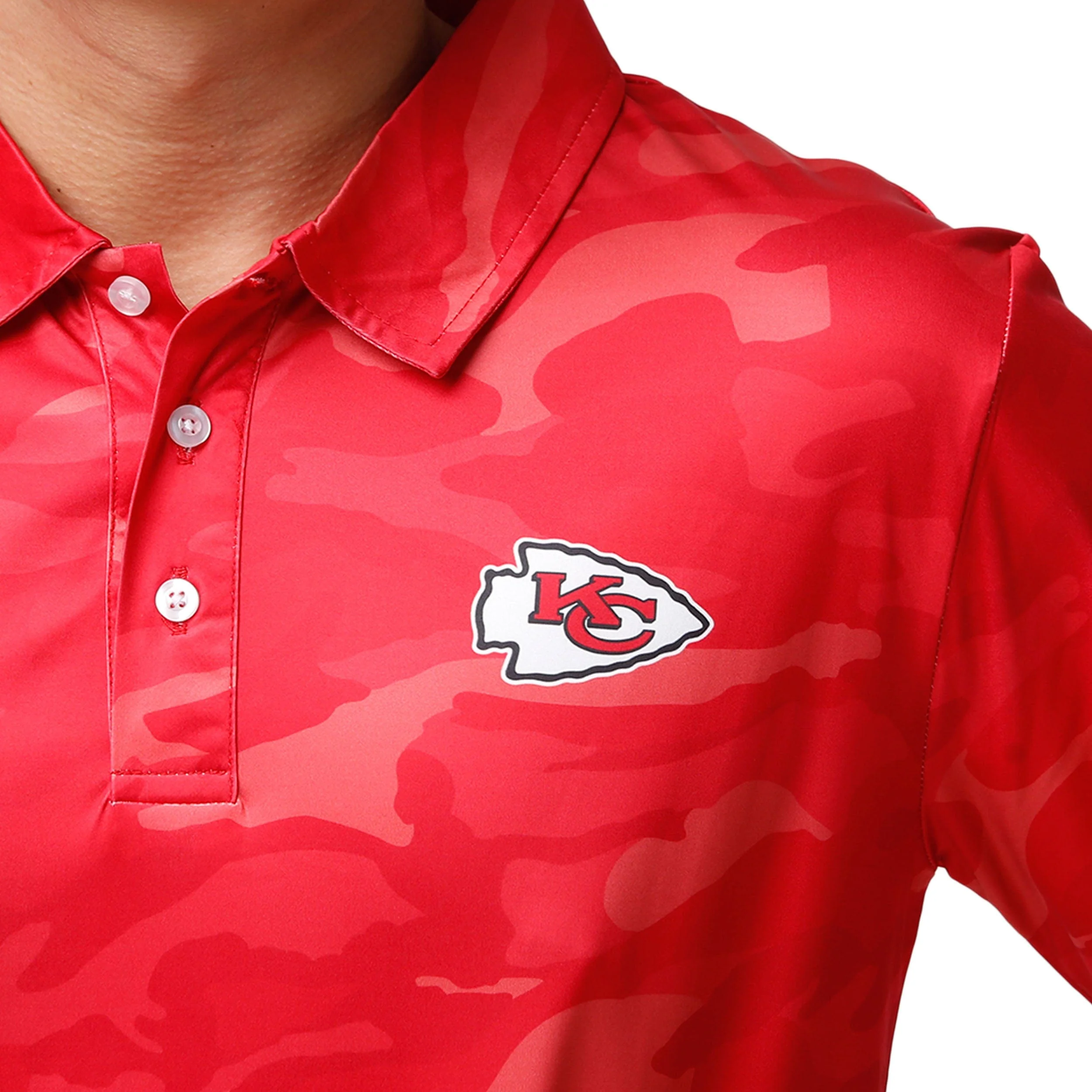 Kansas City Chiefs NFL Mens Color Camo Polyester Polo - Image 4