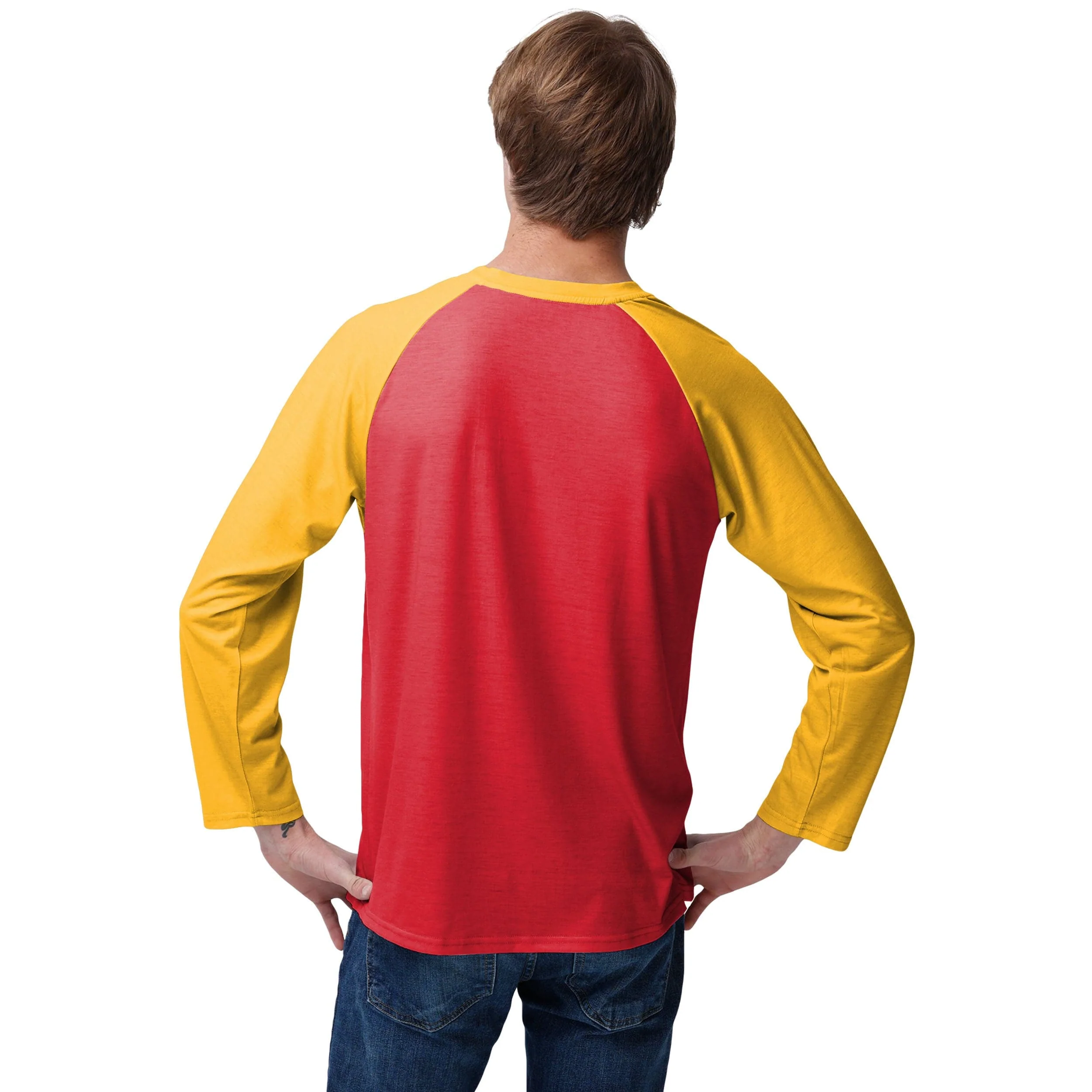 Kansas City Chiefs NFL Mens Colorblock Wordmark Raglan T-Shirt - Image 2