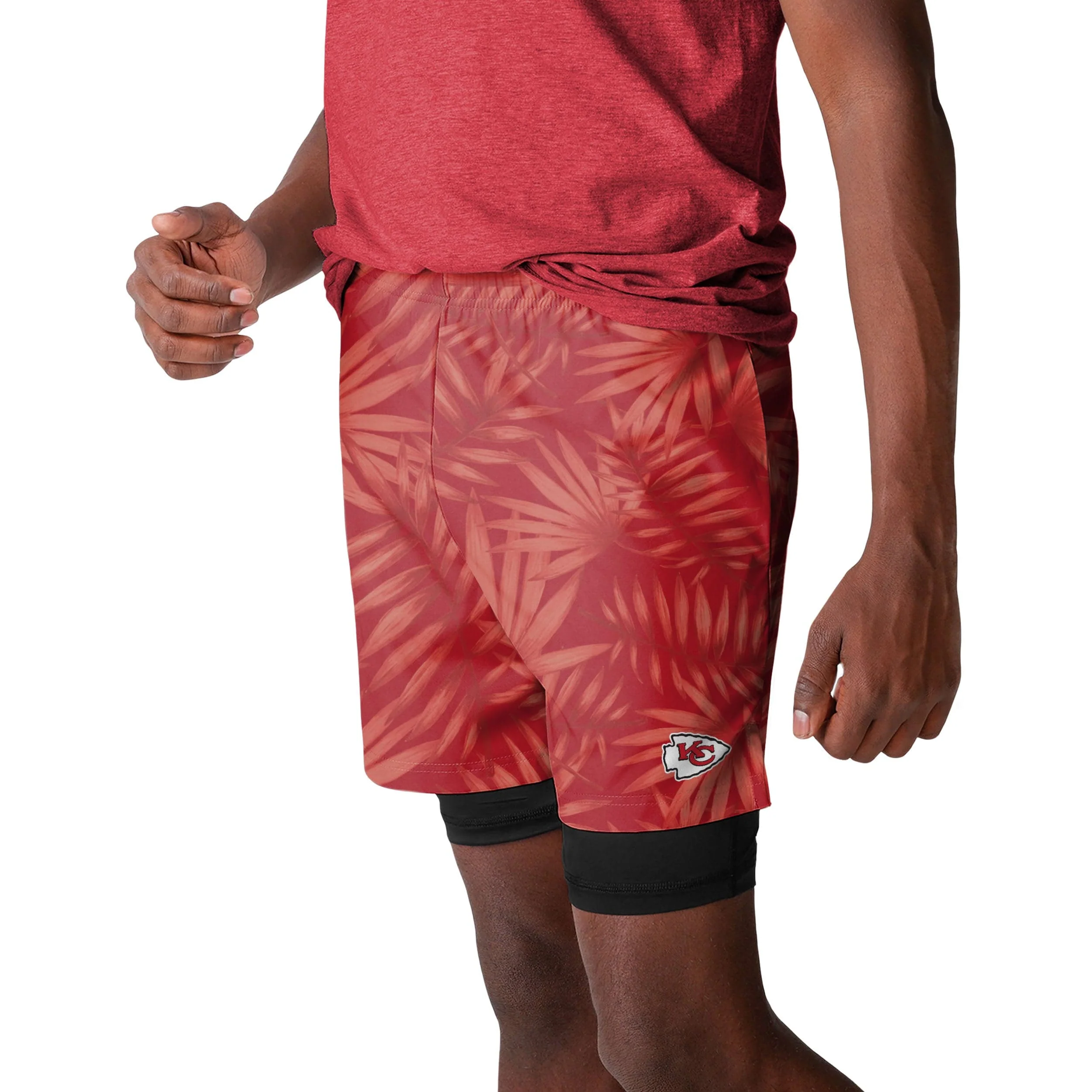 Kansas City Chiefs NFL Mens Floral Black Liner Shorts - Image 2