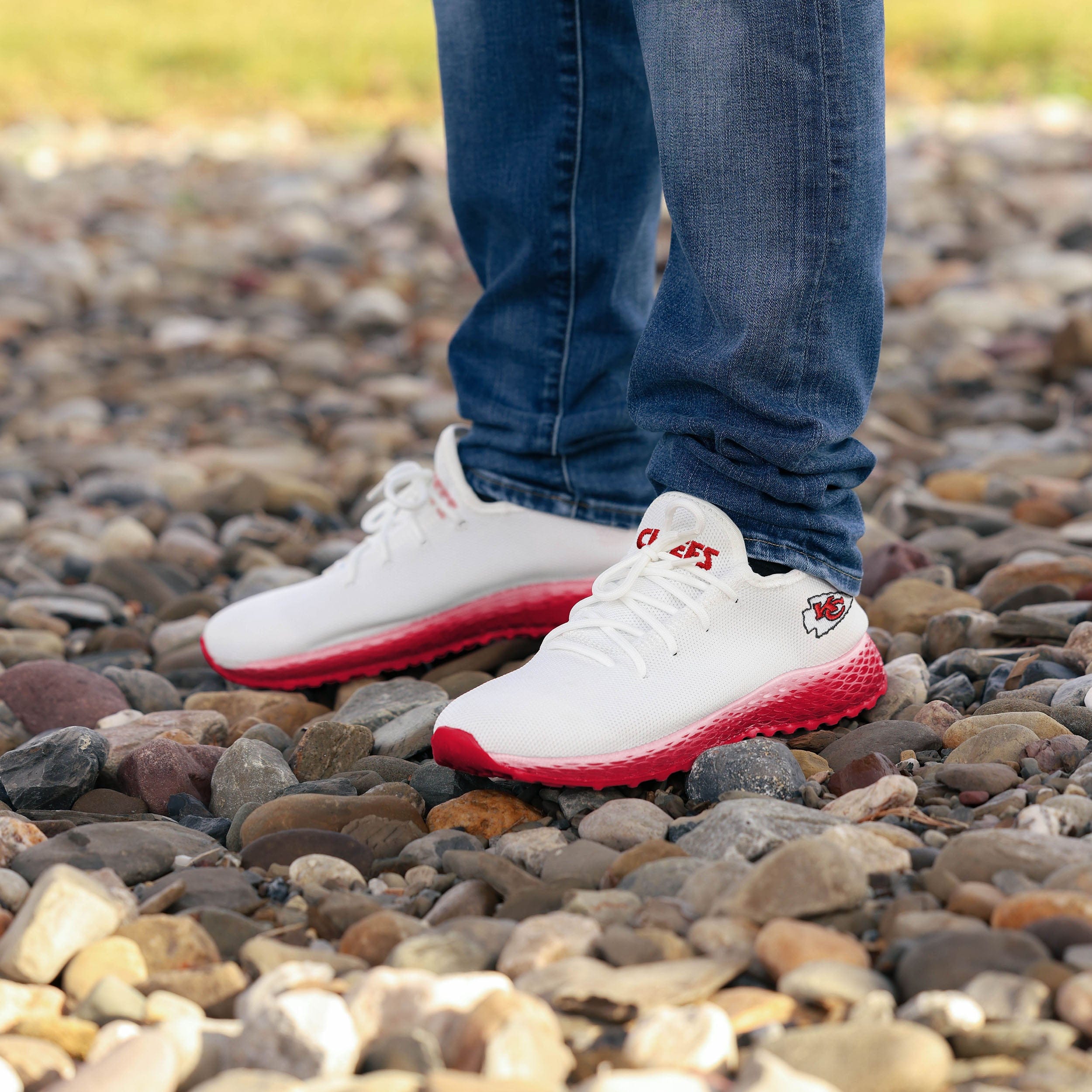 Kansas City Chiefs NFL Mens Gradient Midsole White Sneakers - Image 3