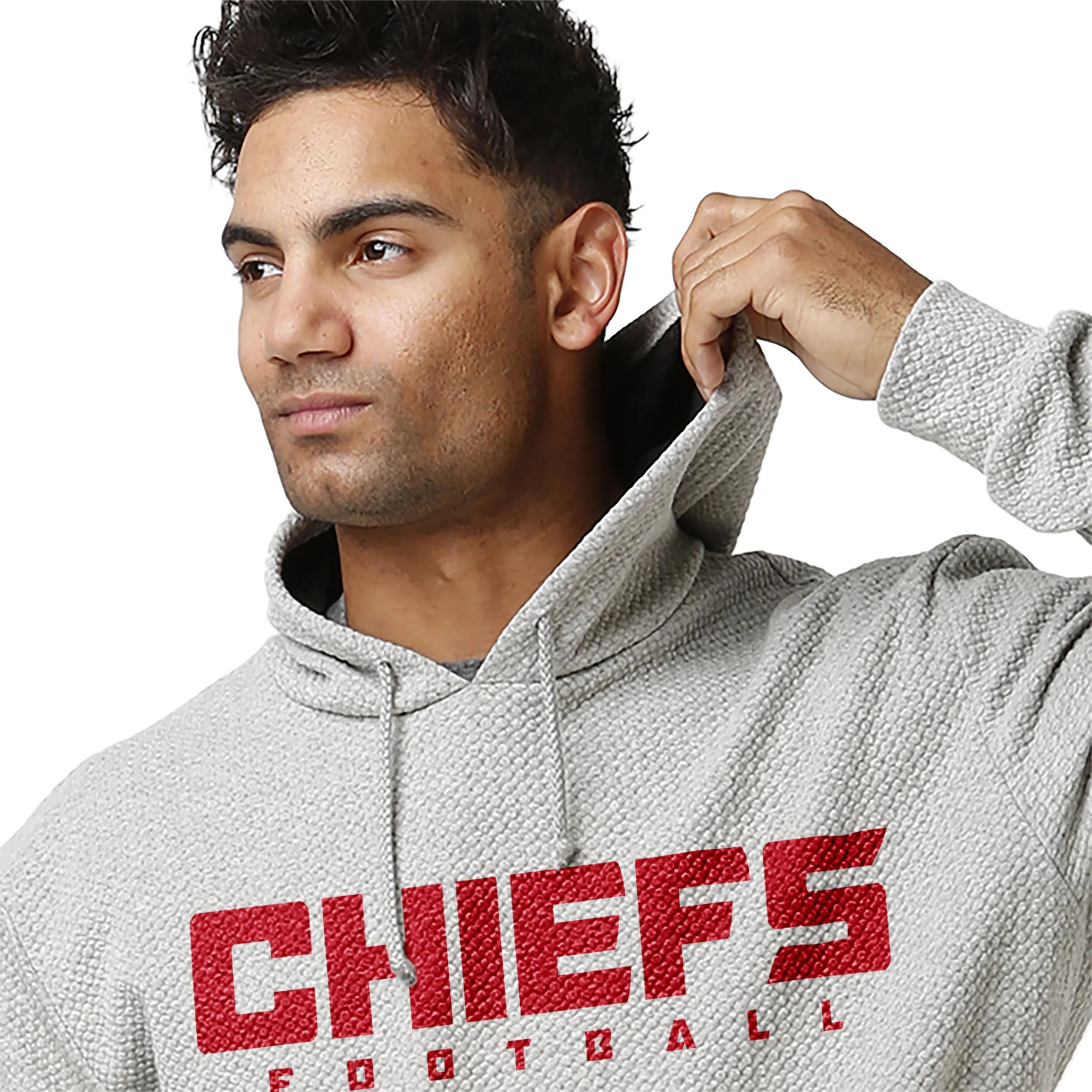 Kansas City Chiefs NFL Mens Gray Woven Hoodie - Image 5