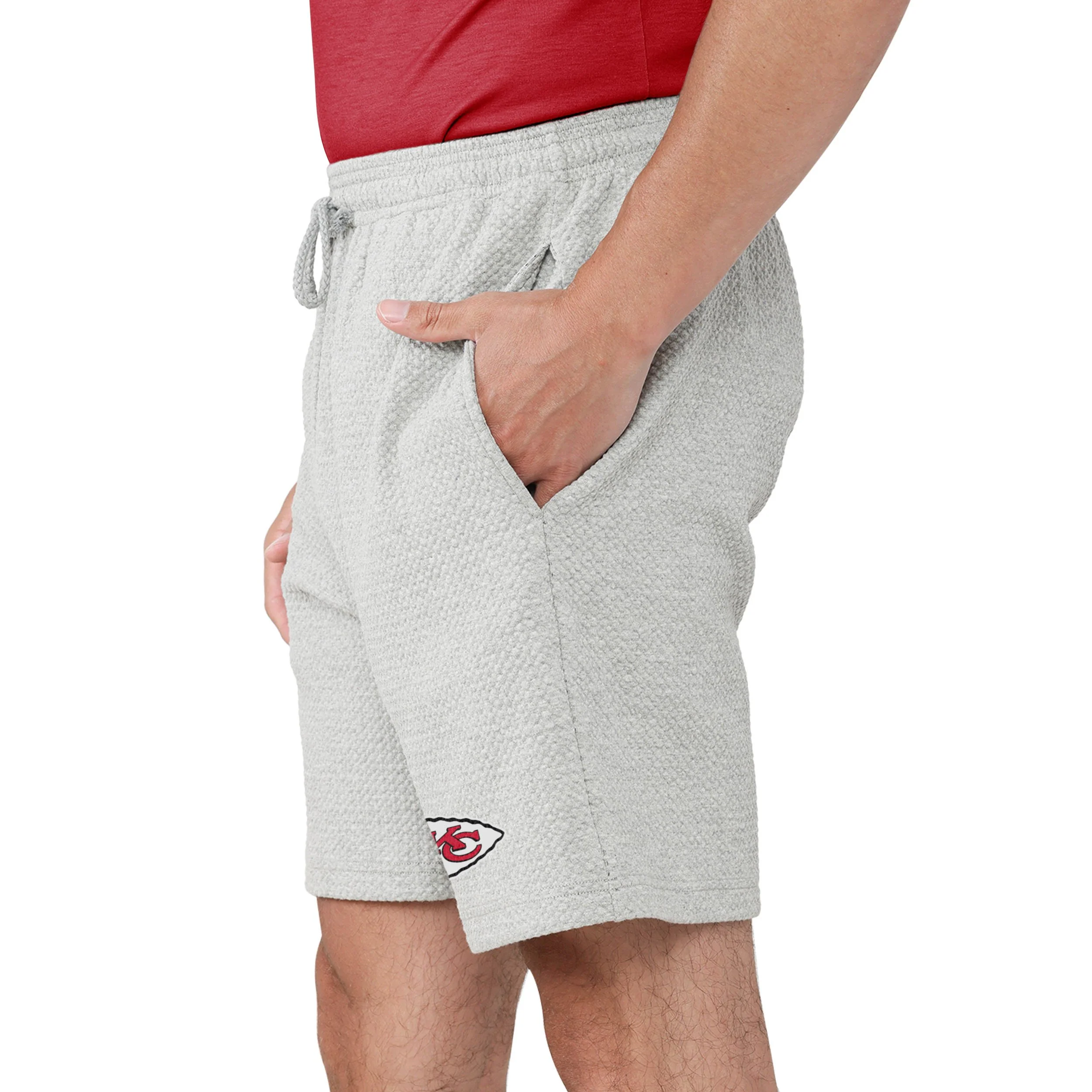 Kansas City Chiefs NFL Mens Gray Woven Shorts - Image 3