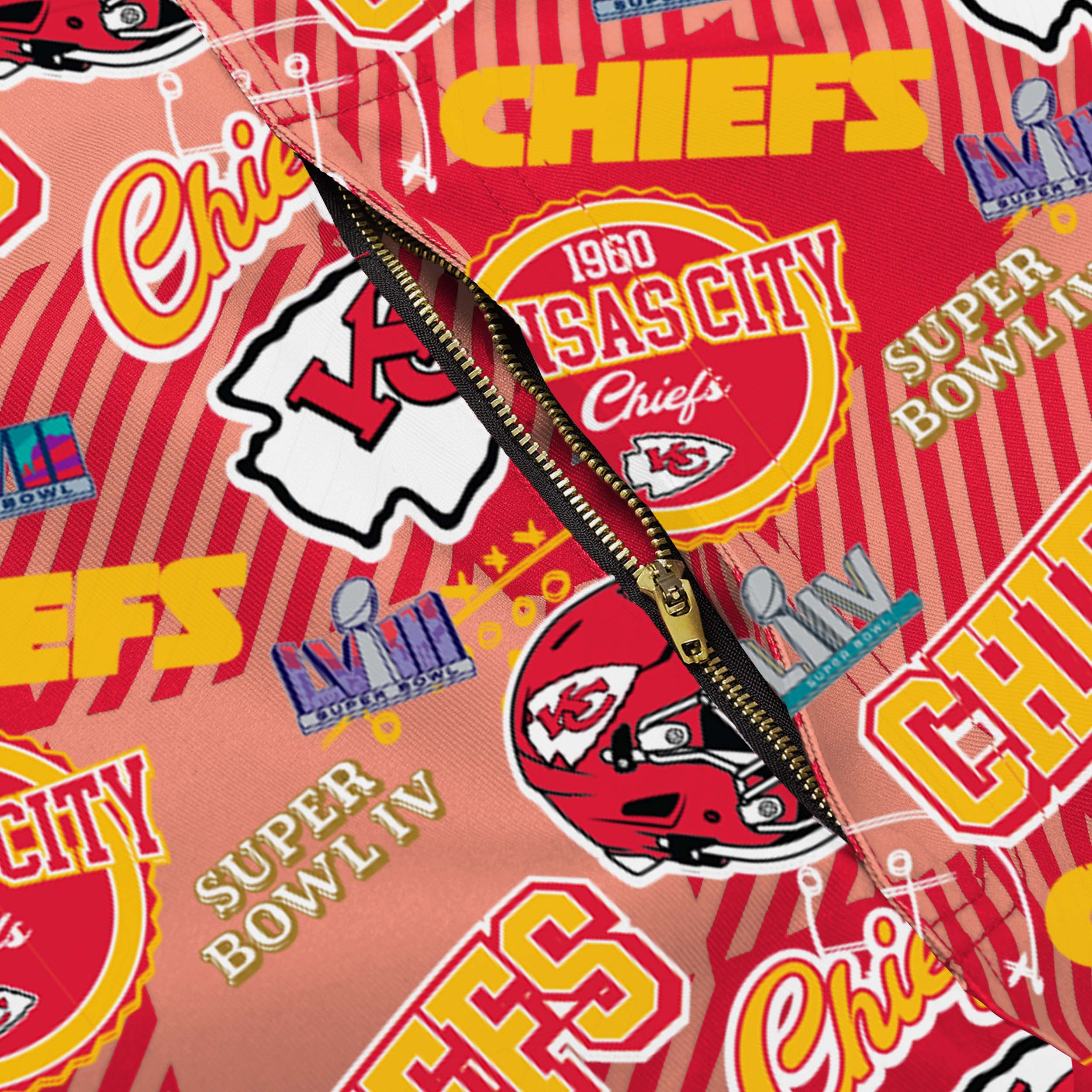 Kansas City Chiefs NFL Mens Historic Print Bib Overalls - Image 6