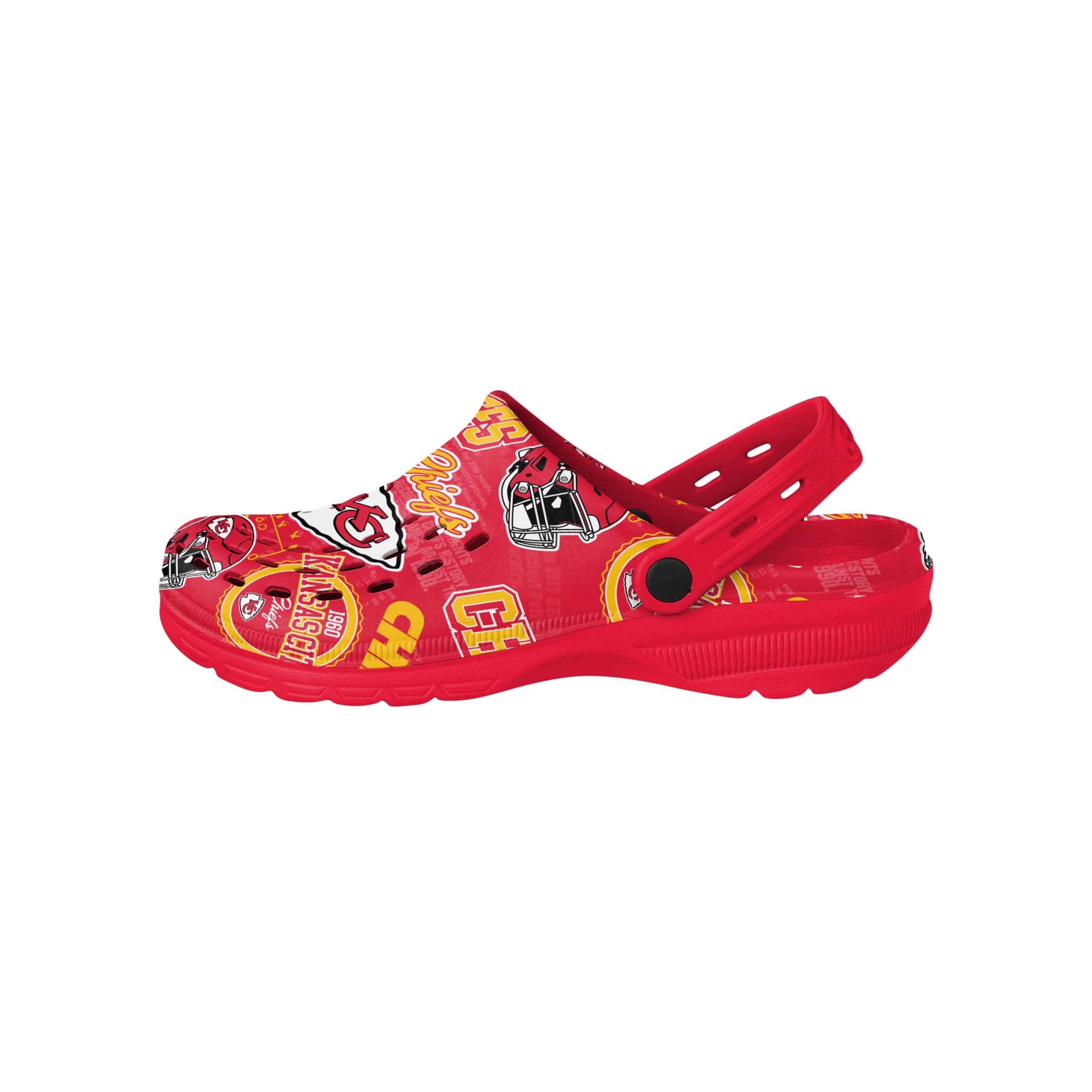Kansas City Chiefs NFL Mens Historic Print Clog With Strap - Image 2