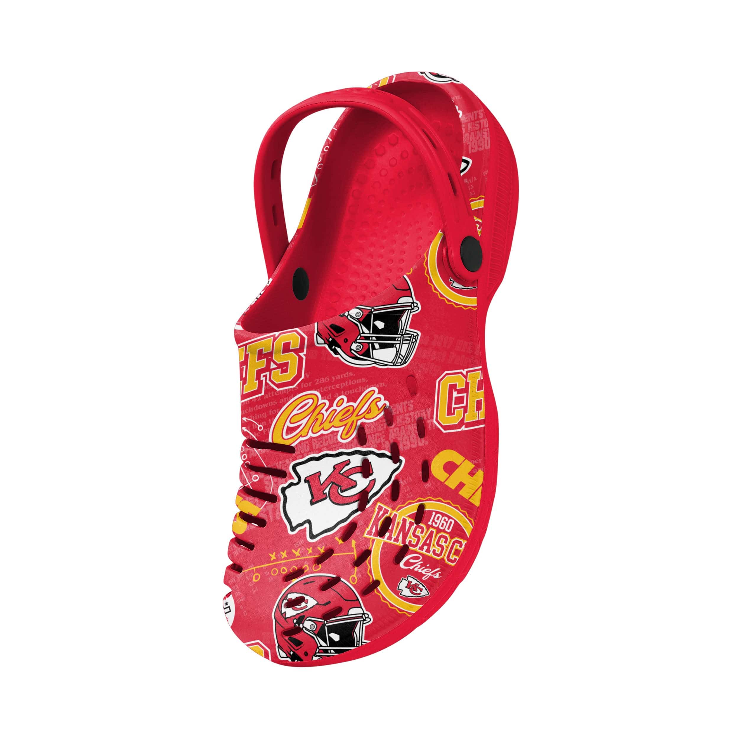 Kansas City Chiefs NFL Mens Historic Print Clog With Strap - Image 3